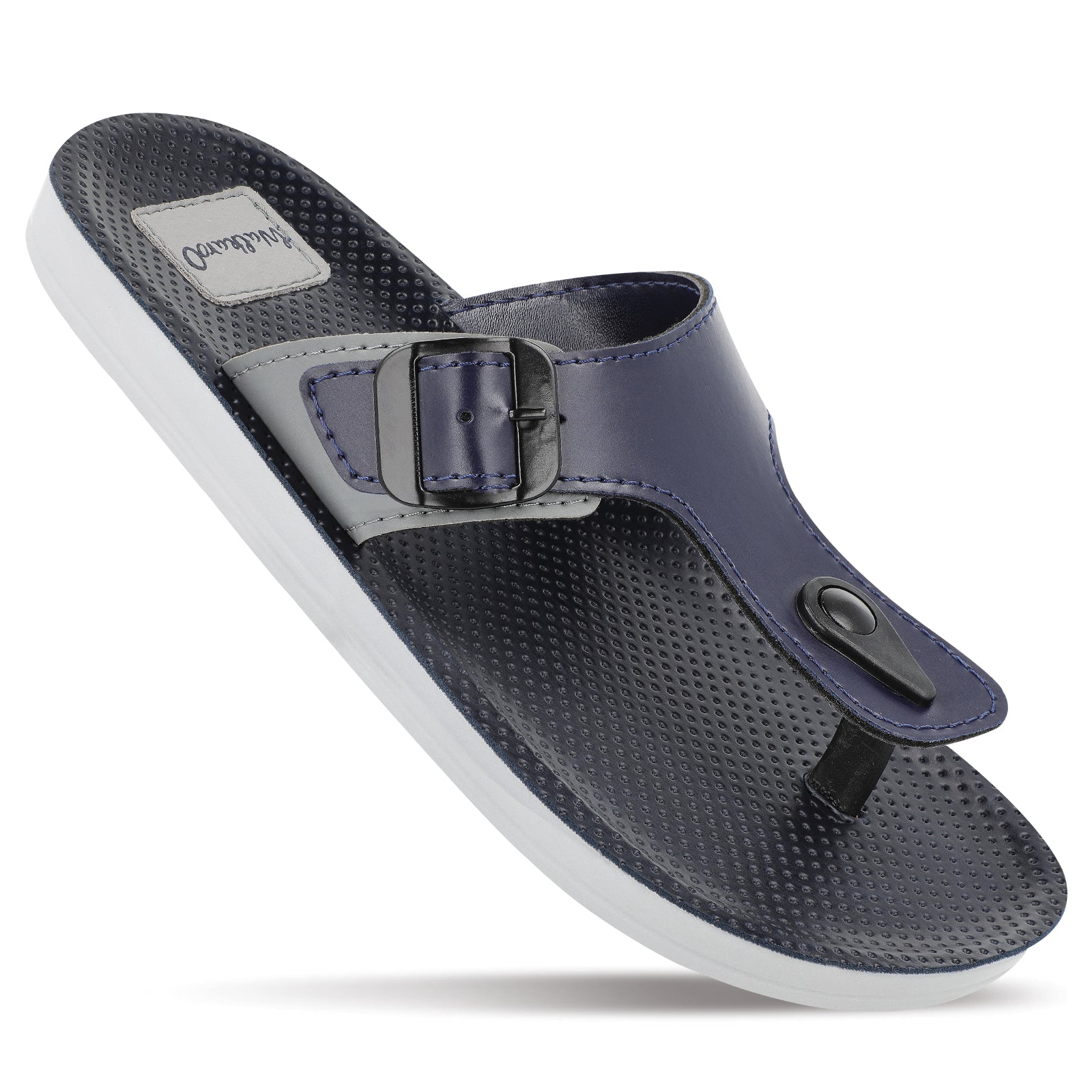 Walkaroo Boy Solid Thong Sandals 13123 Blue Grey - Main Image