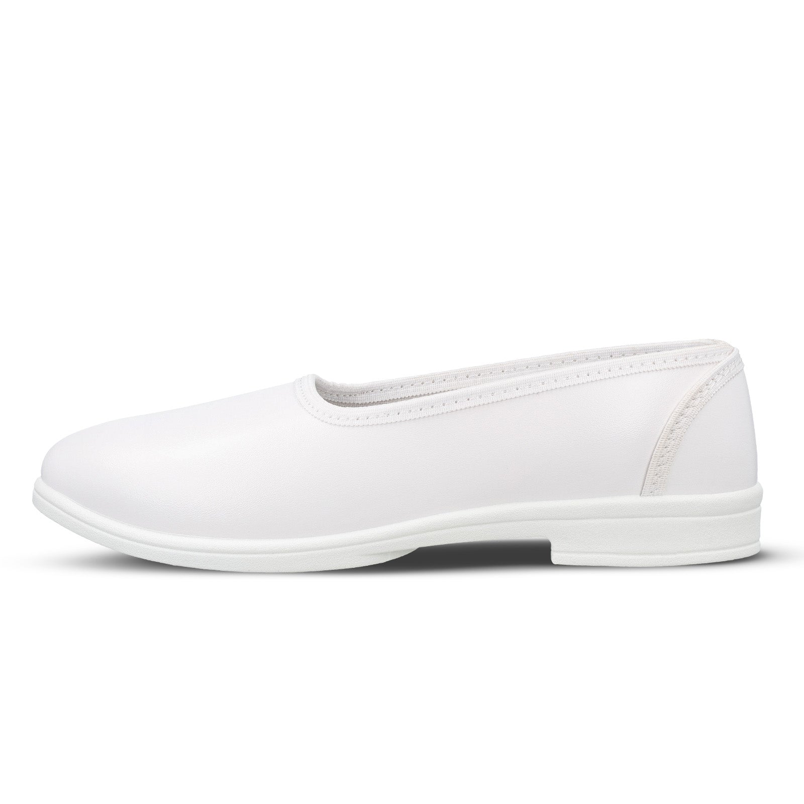 Girls Slip-On school Shoe WV593 White