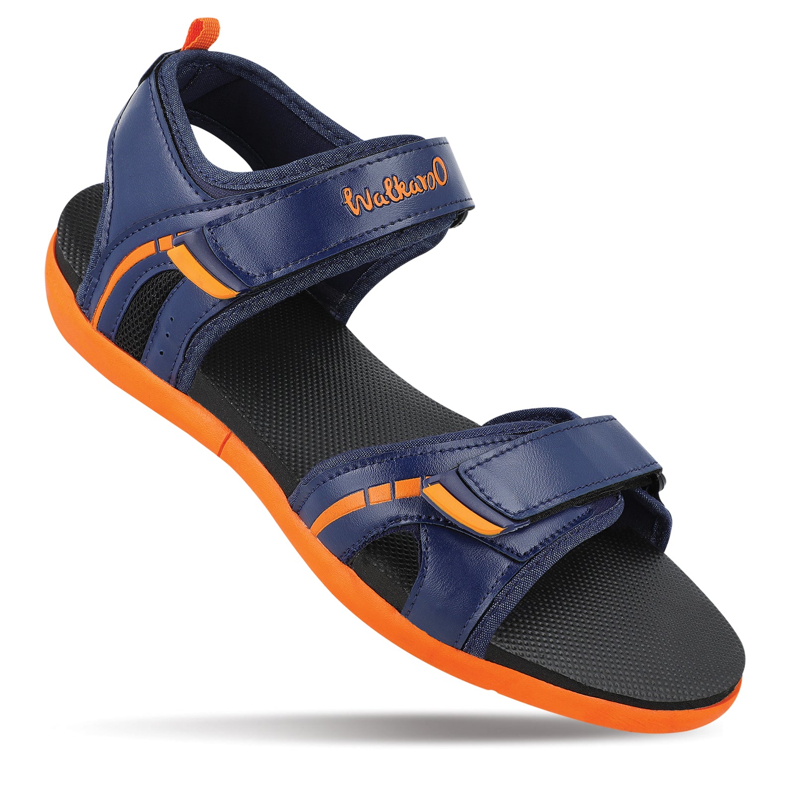 Walkaroo Mens Sandals WC4372 Navy Blue orange – Walkaroo Footwear