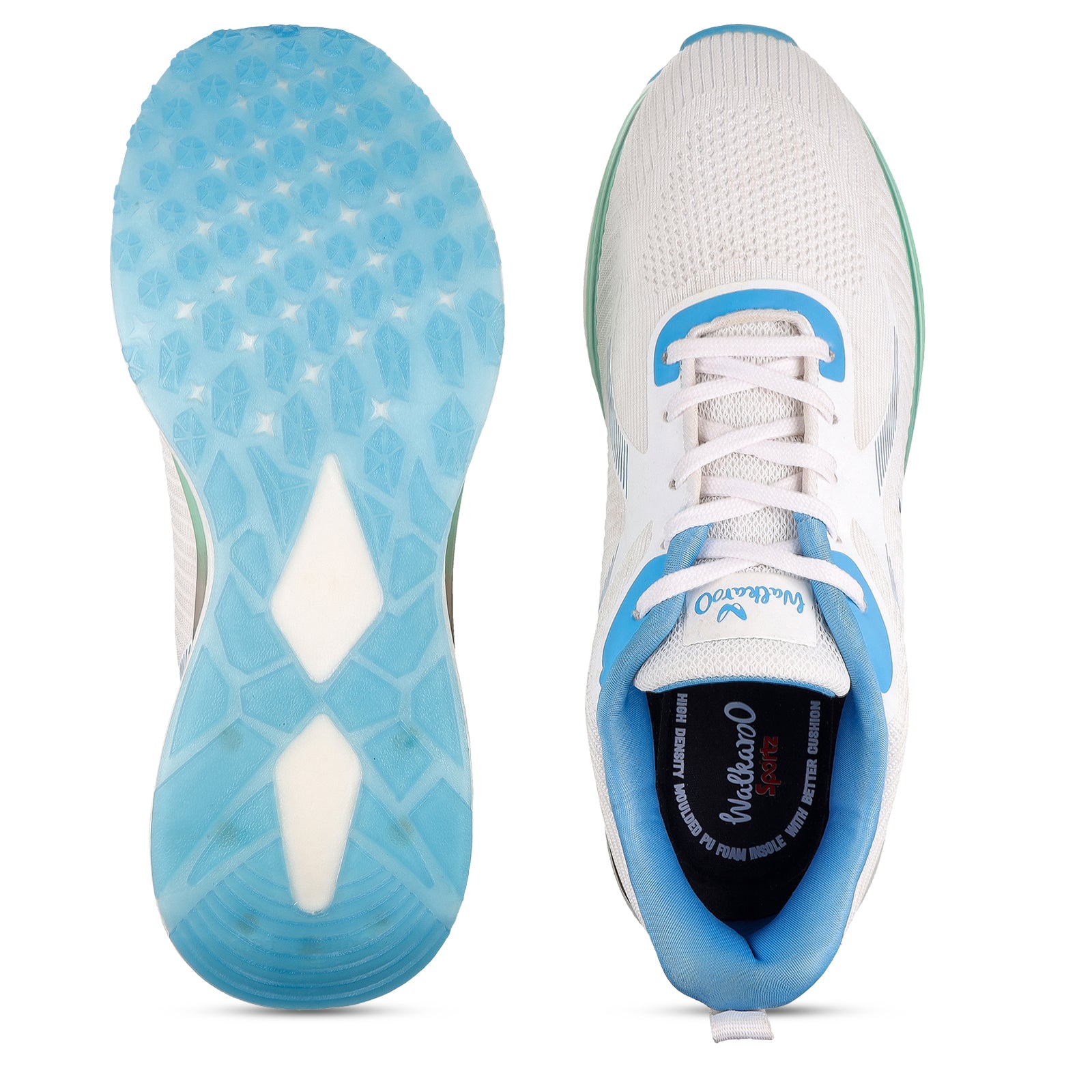 Men's Lace-up Sports Shoes - WS9122 White Turquoise