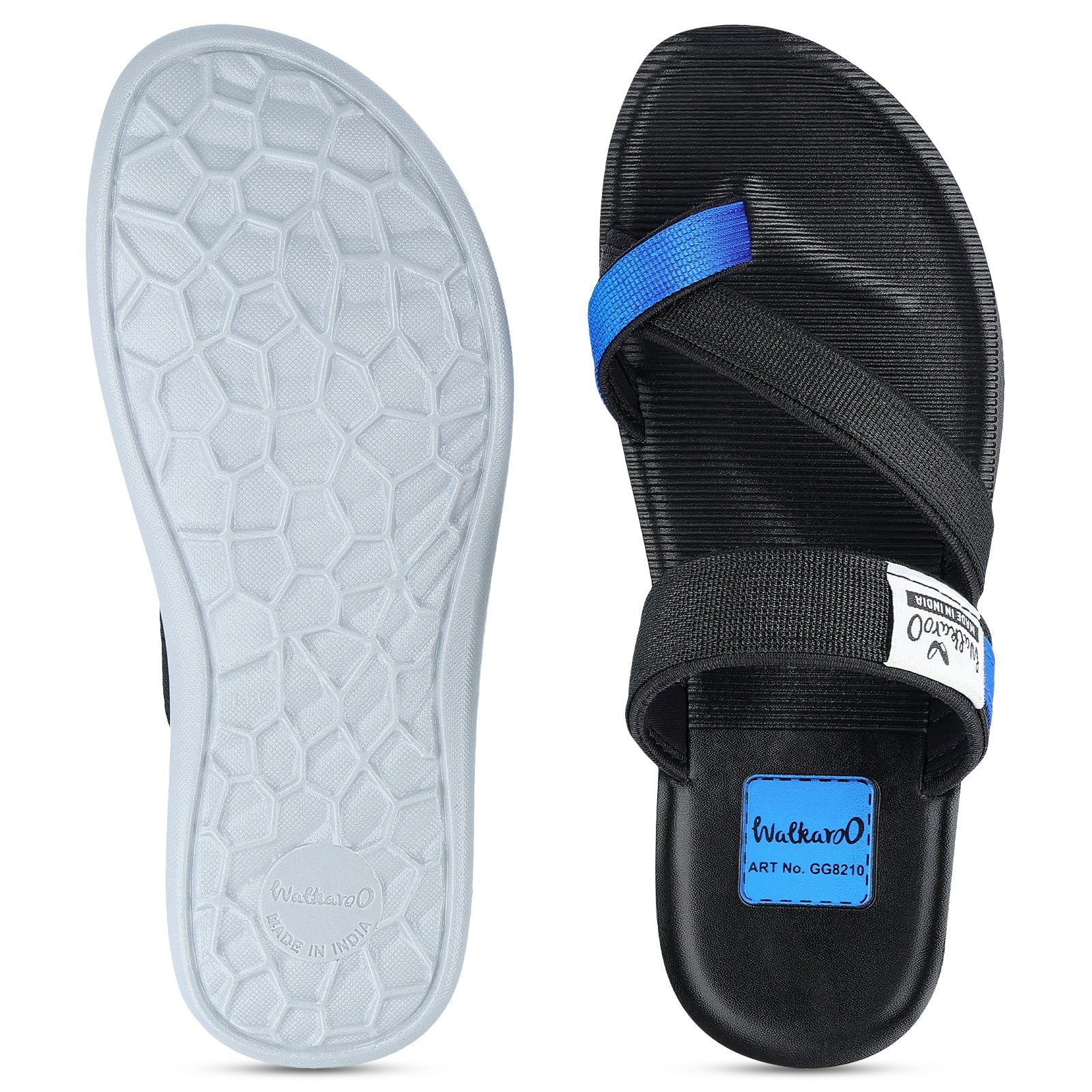 Men's Cross Strap Sandals - GG8210 Black Blue