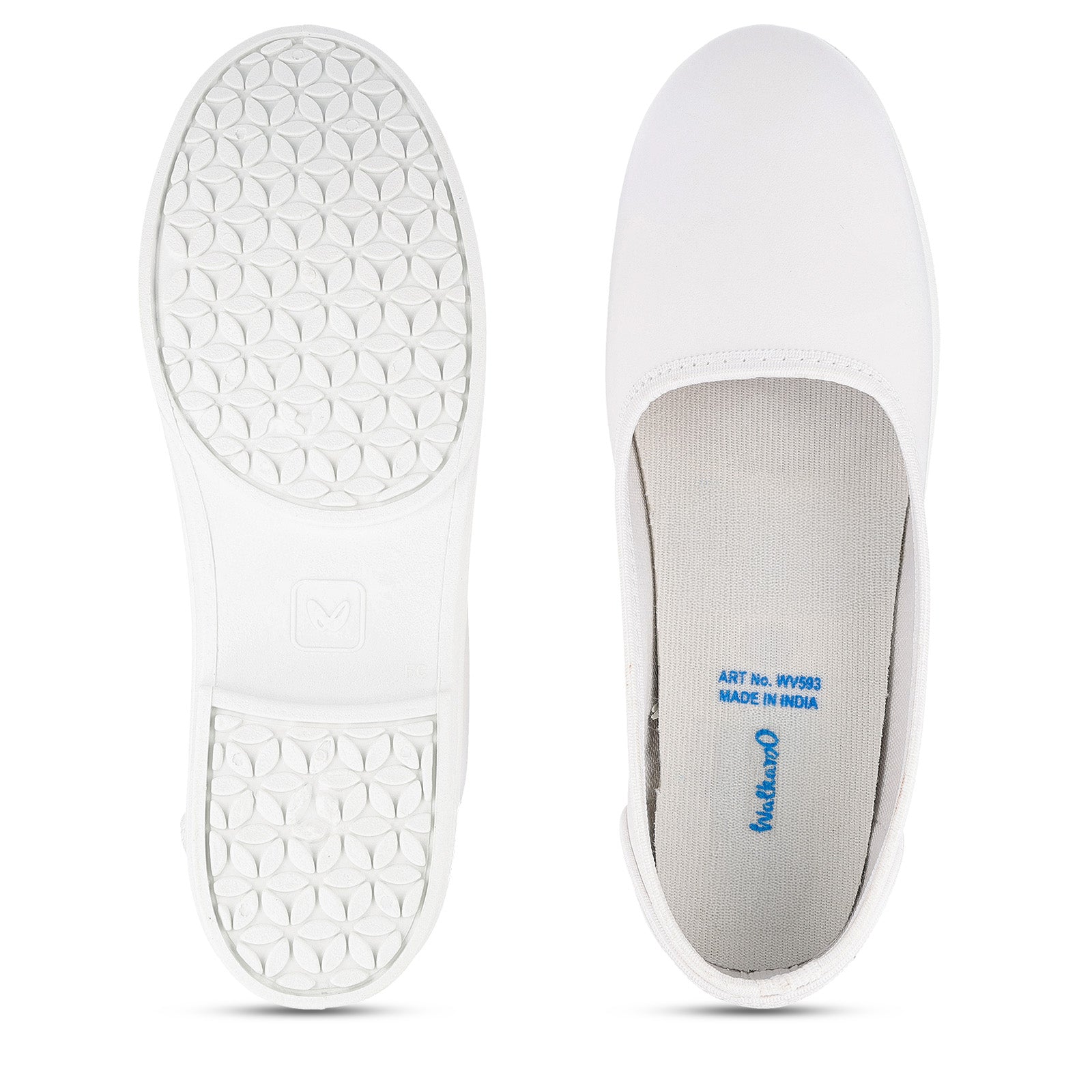 Girls Slip-On school Shoe - WV593 White