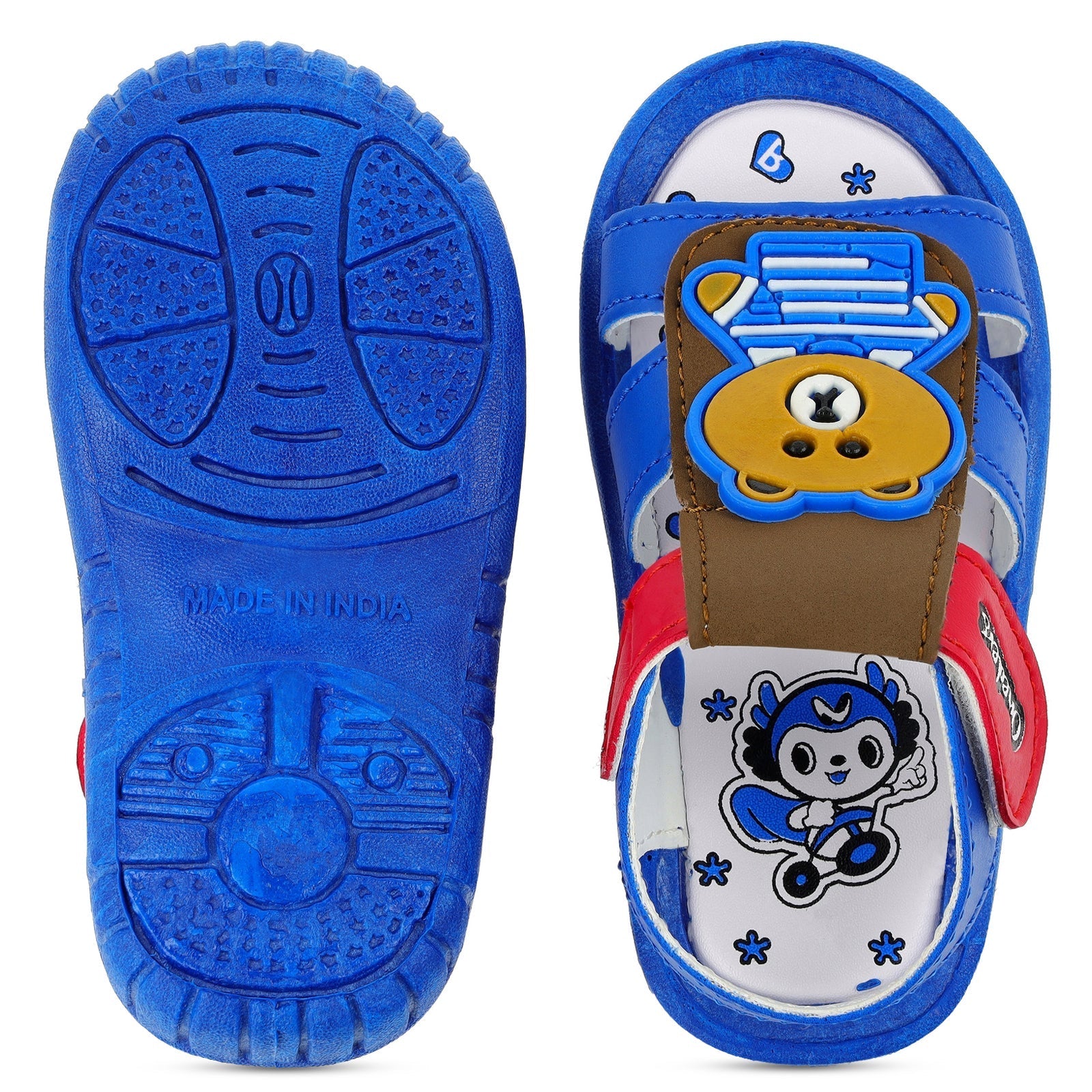 Walkaroo Kids Cartoonic Fisherman Sandals - WK336 Navy Blue