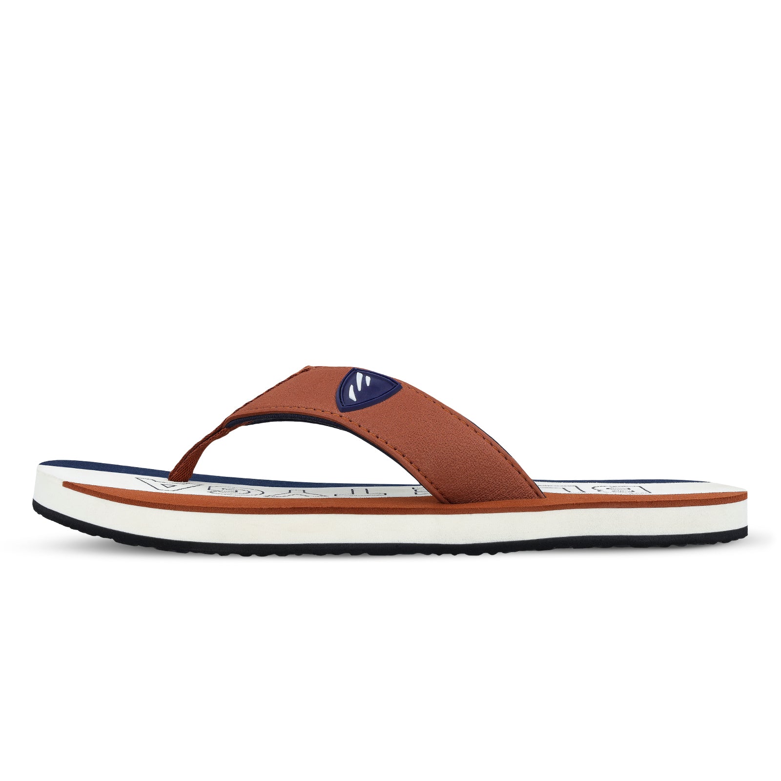Blue Tyga Men's Flip Flop Thong  - BT4274 Tan Blue