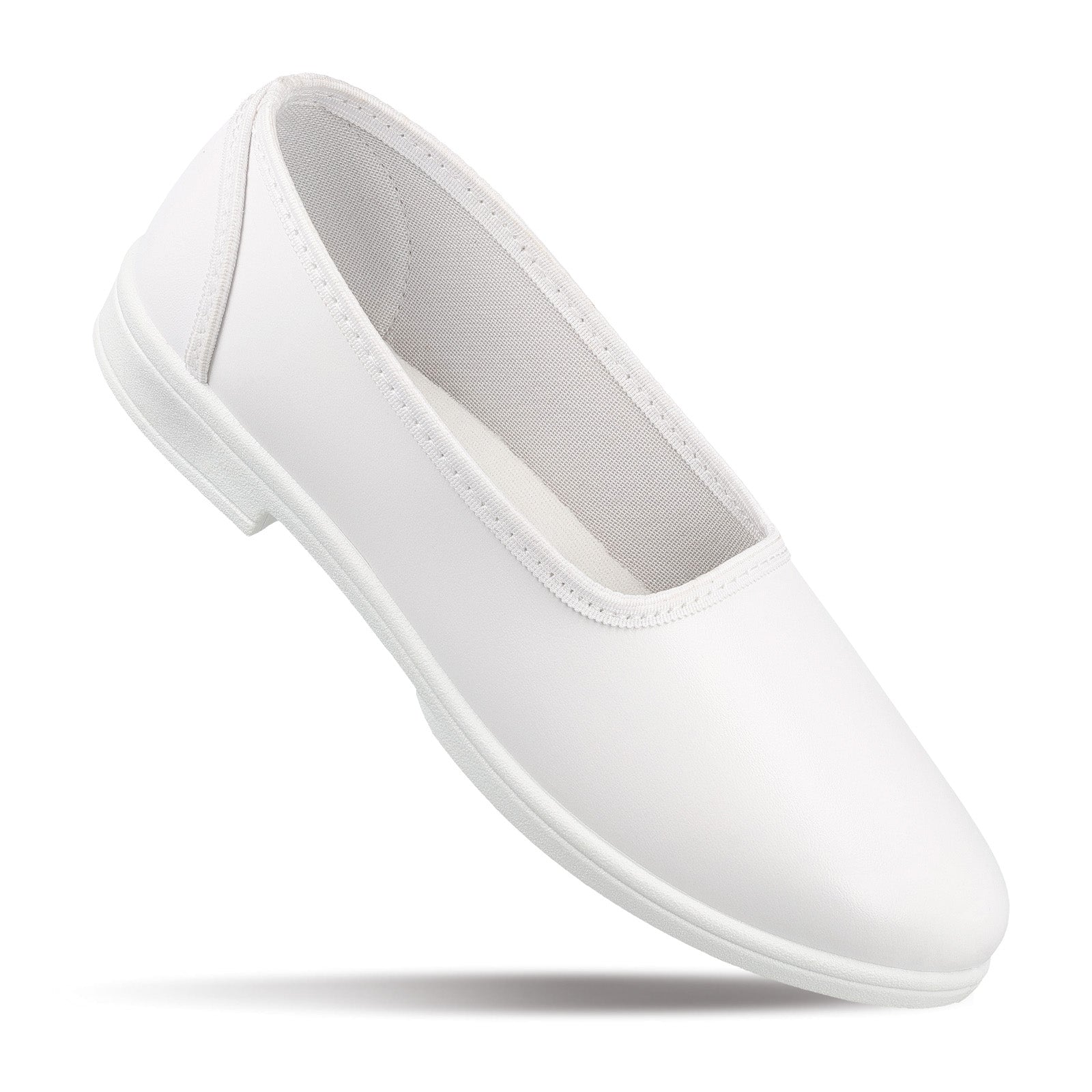 Girls Slip-On school Shoe - WV593 White