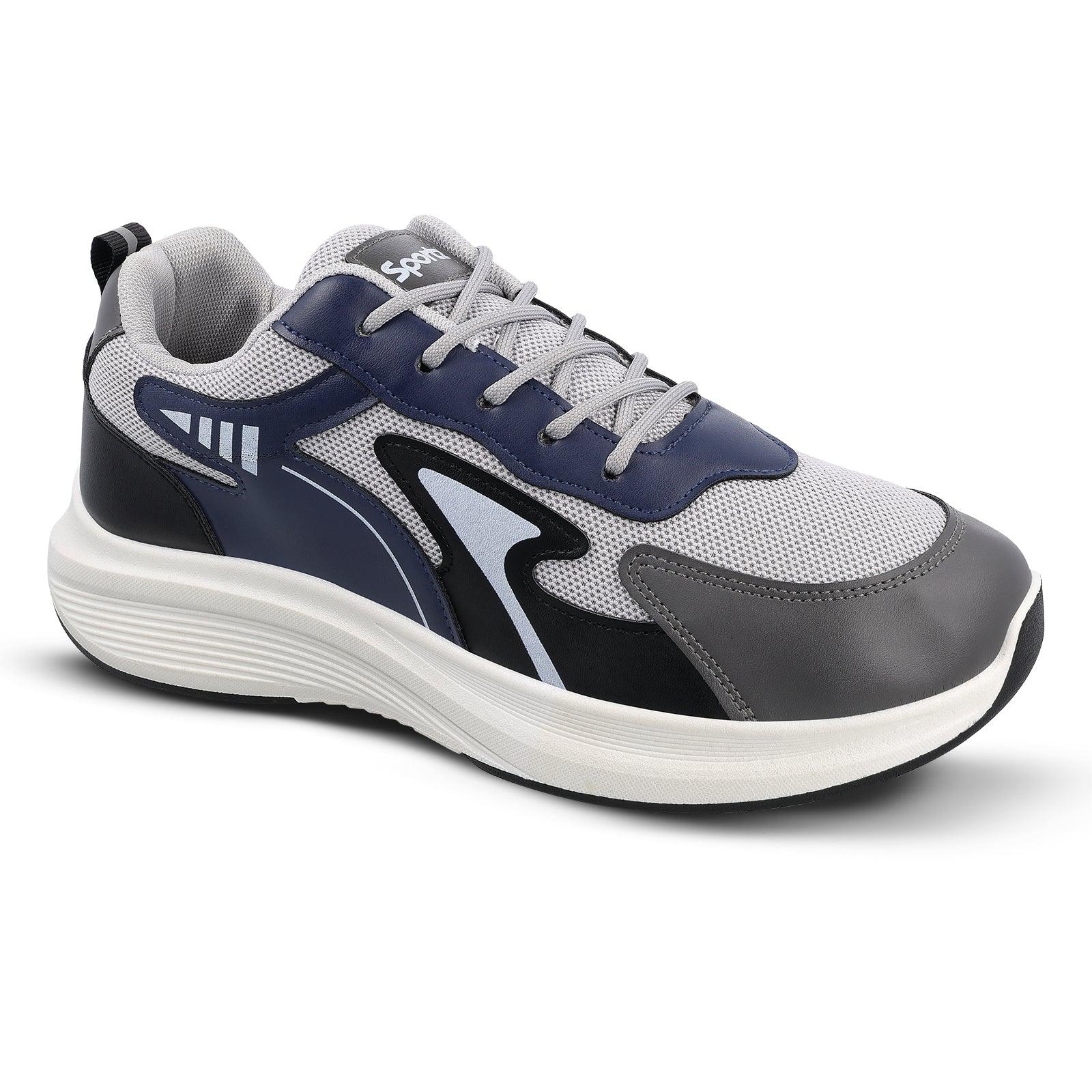 Men's Lace-up Casual Shoes - WS97538 Navy Blue Grey