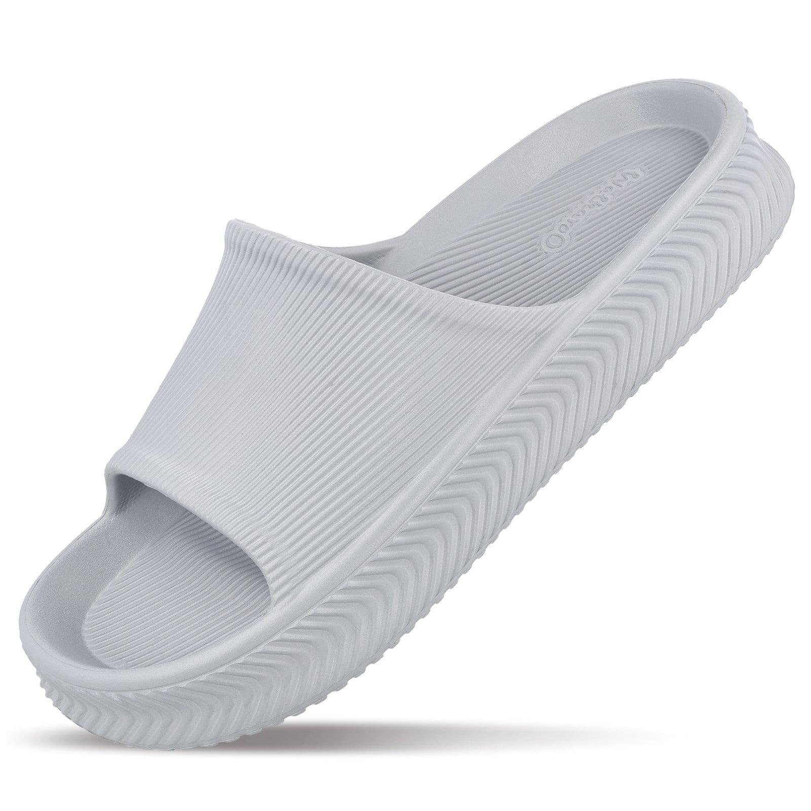 Walkaroo Mens Flip Flop Sliders - WC8737 Light Grey