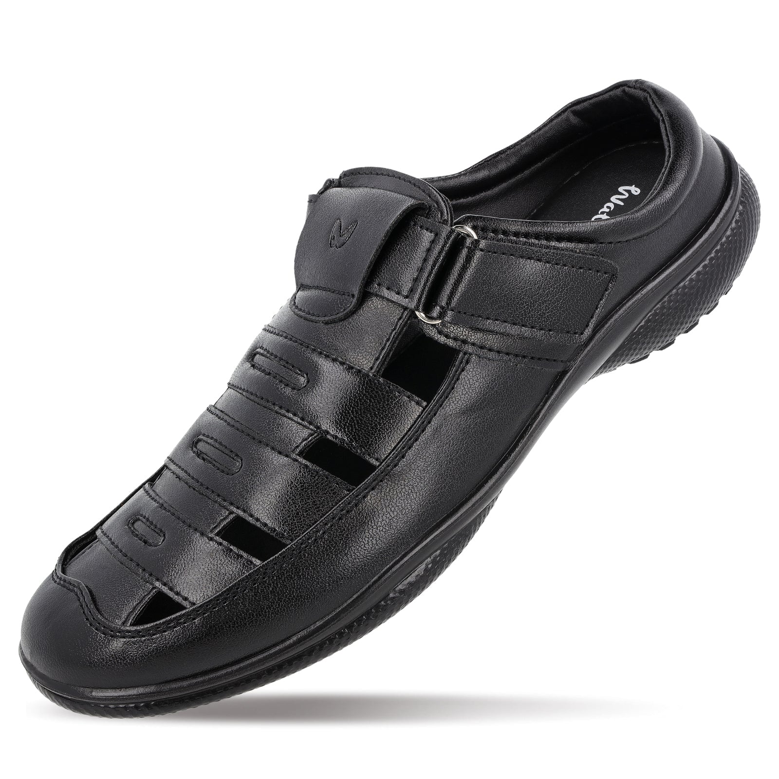 Walkaroo Men Roman Sandals - WF6258 Black