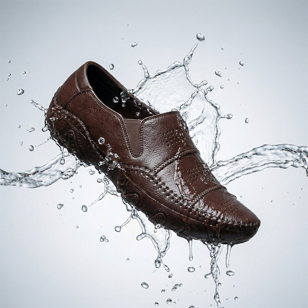 Men's Slip-On Rain Shoes - 12316 Brown