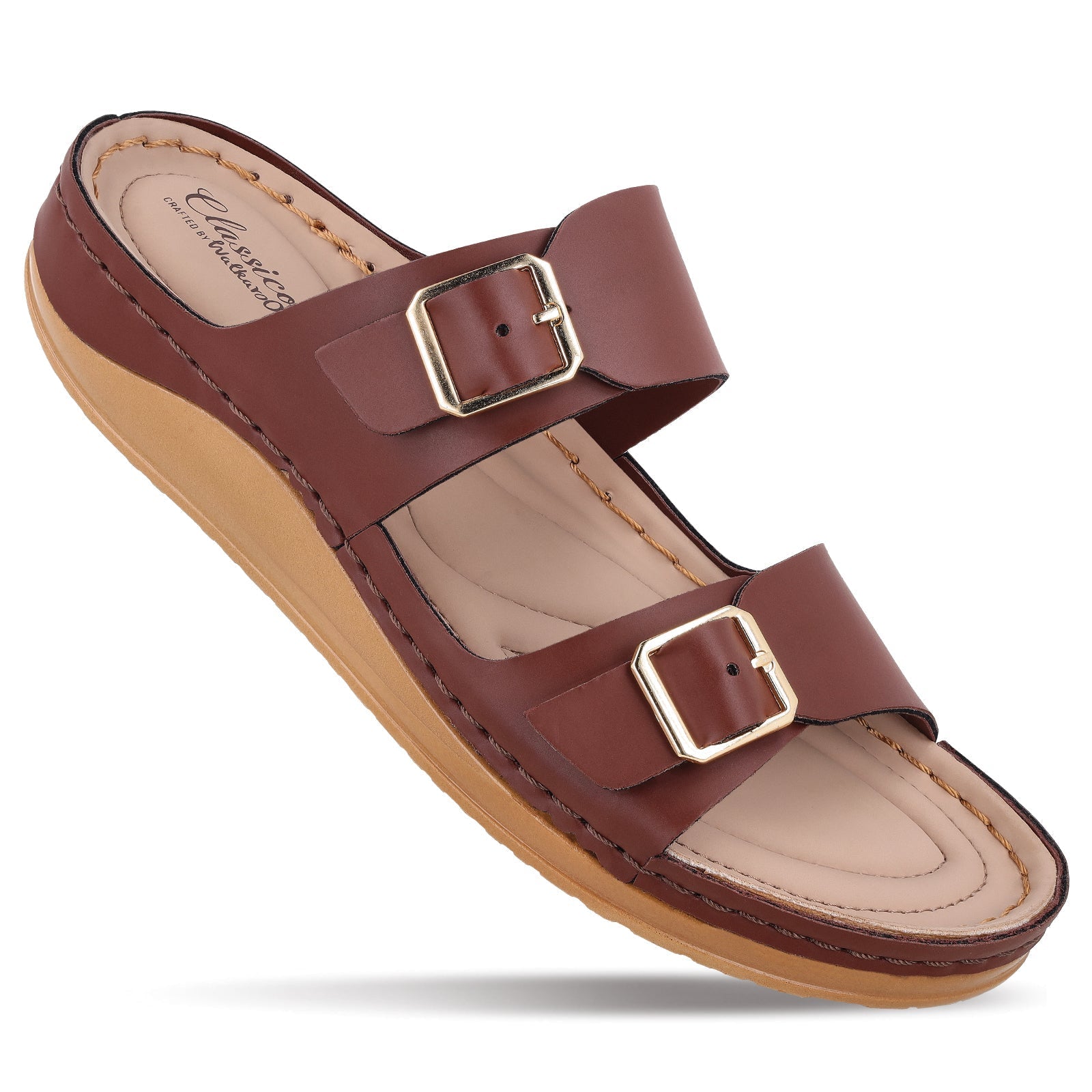Women's Daily Wear Comfort Sandals - WLP74021 Brown