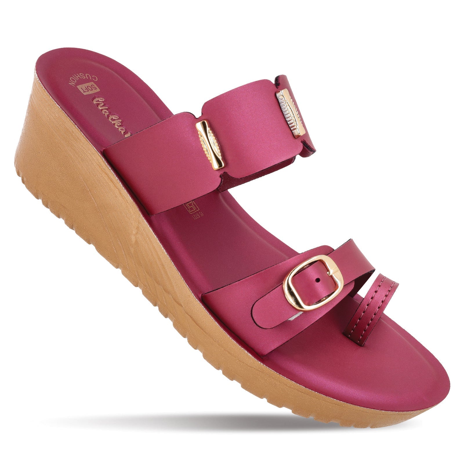 Women's Wedge Heel Sandals - WLR74020 Maroon