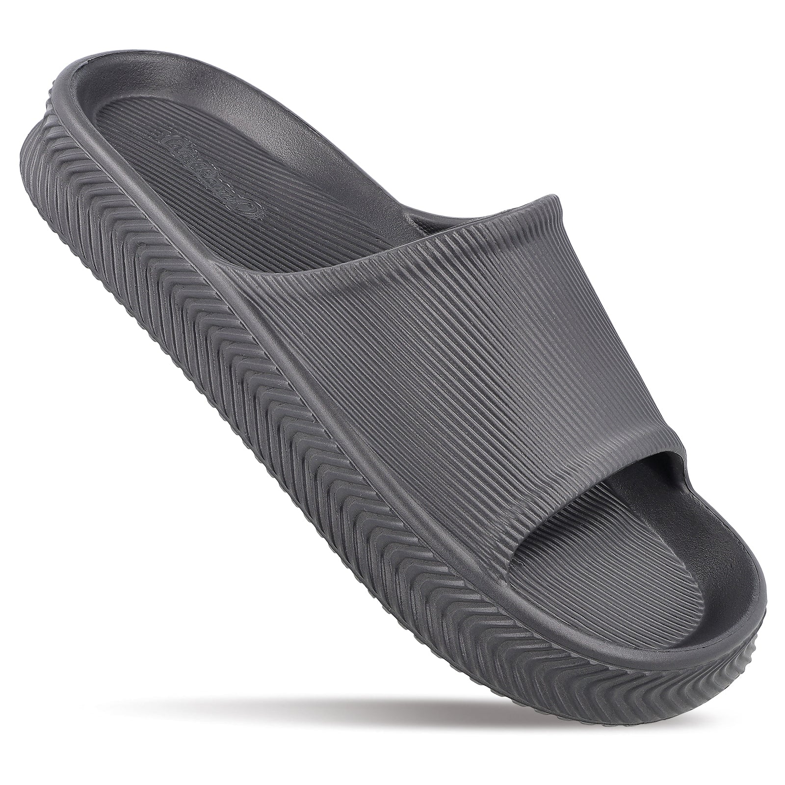 Walkaroo Mens Flip Flop Sliders - WC8737 Dark Grey