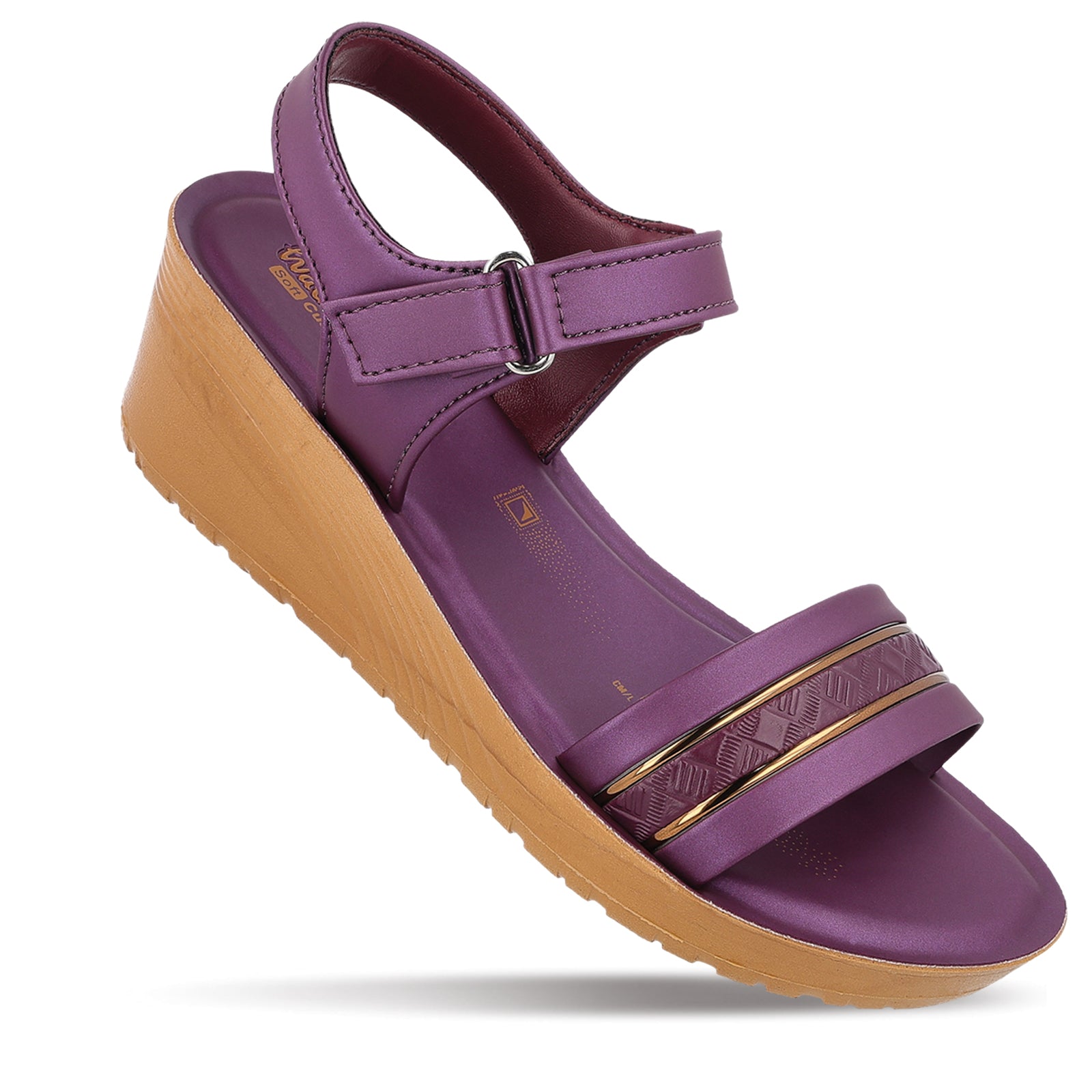 Women's Wedge Heel Sandals - WLR77025 Plum