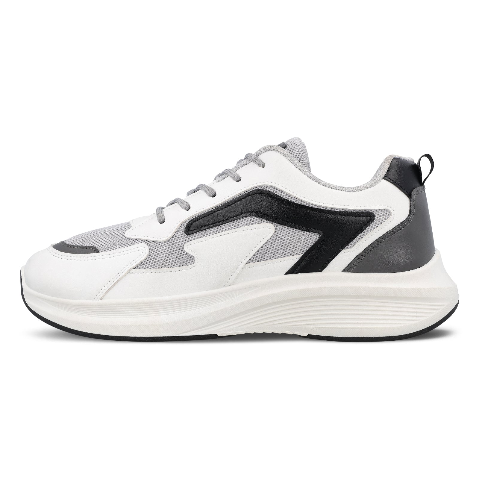 Men's Lace-up Walking Shoes - WS9129 White Black
