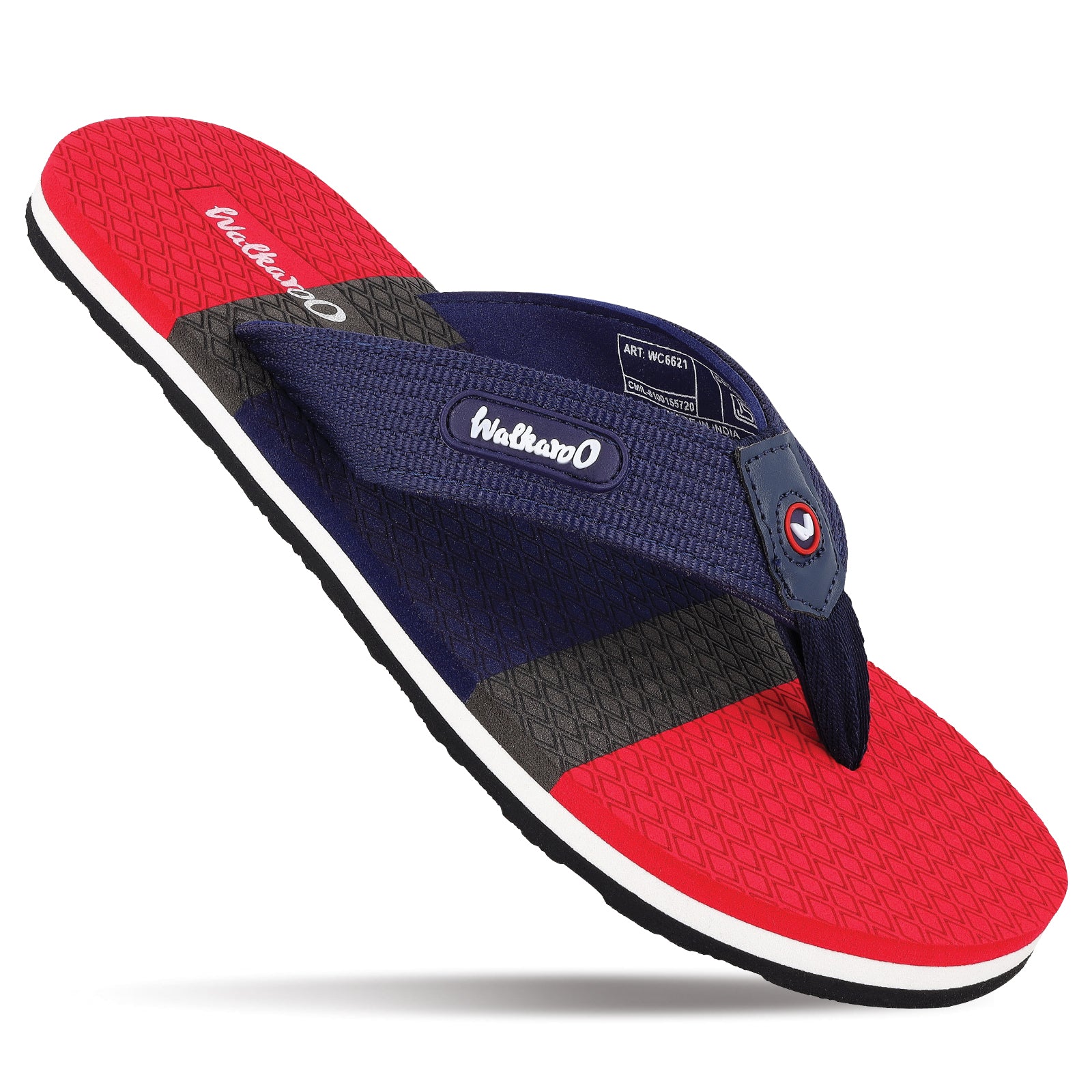 Men's Flip Flop Slippers WC6621 Navy Blue Red – Walkaroo Footwear