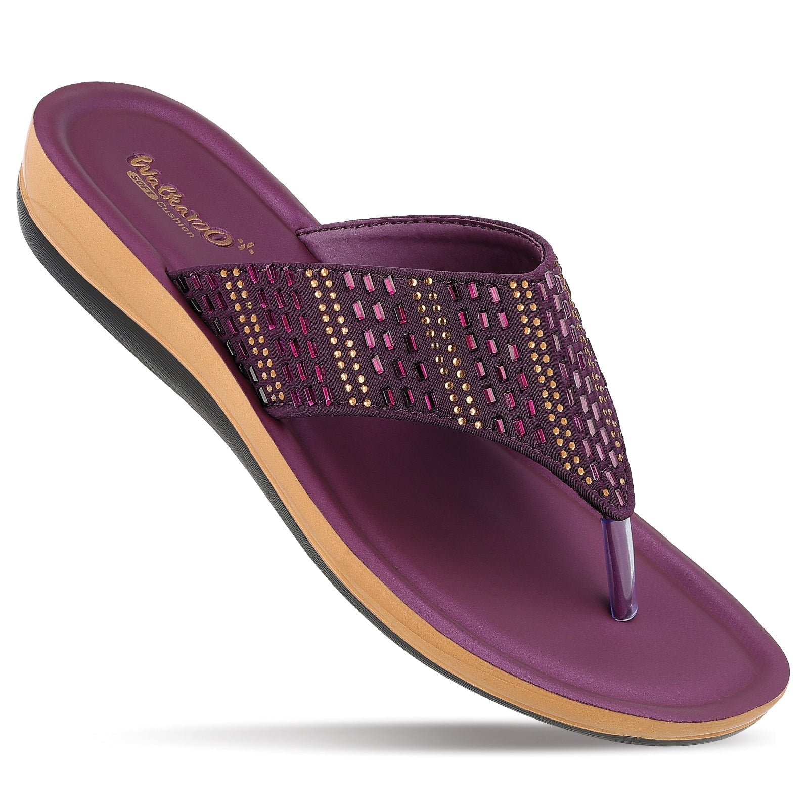 Sparkles Women's Daily Wear Sandal - WLP71223 Plum
