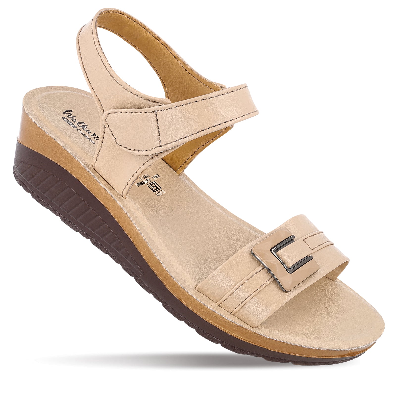Women's Wedge Heel Sandals WLP77006 Cream – Walkaroo Footwear