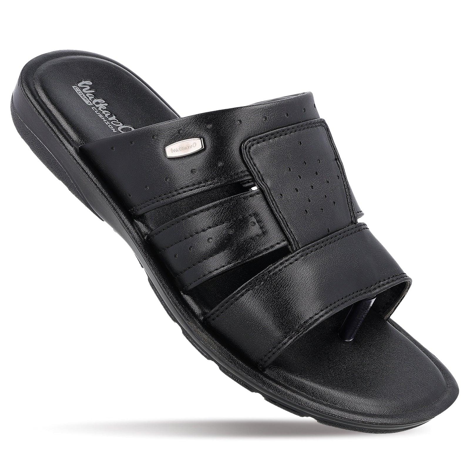 Men's Daily Wear and Office Sandals WE1350 Black – Walkaroo Footwear