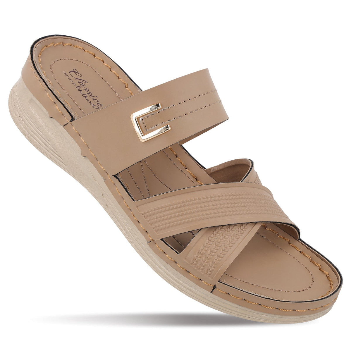 Women's Daily Wear Comfort Sandals - WLP72051 Cream