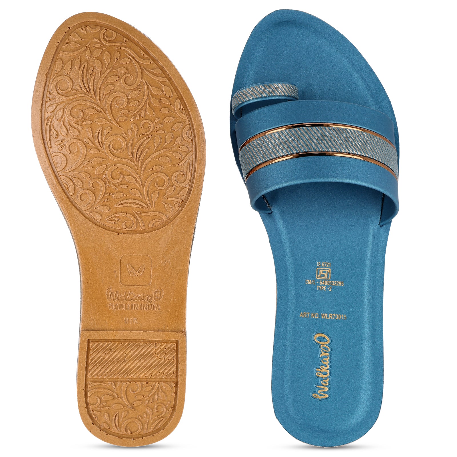 Women's Slide Sandals - WLR73015 Peacock Blue