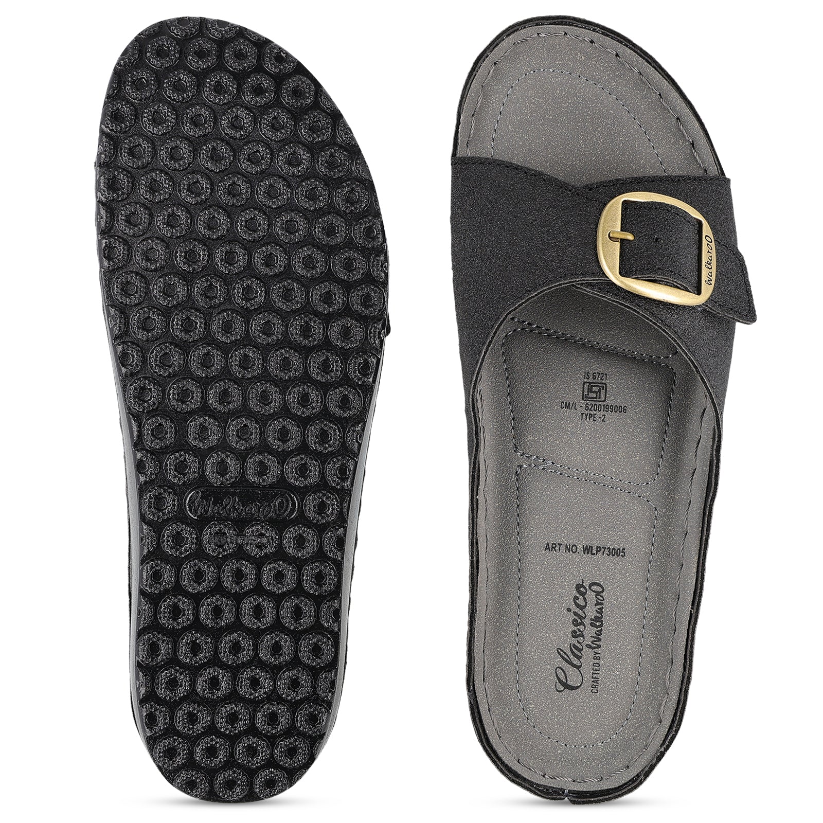 Women's Daily Wear Comfort Sandals - WLP73005 Black