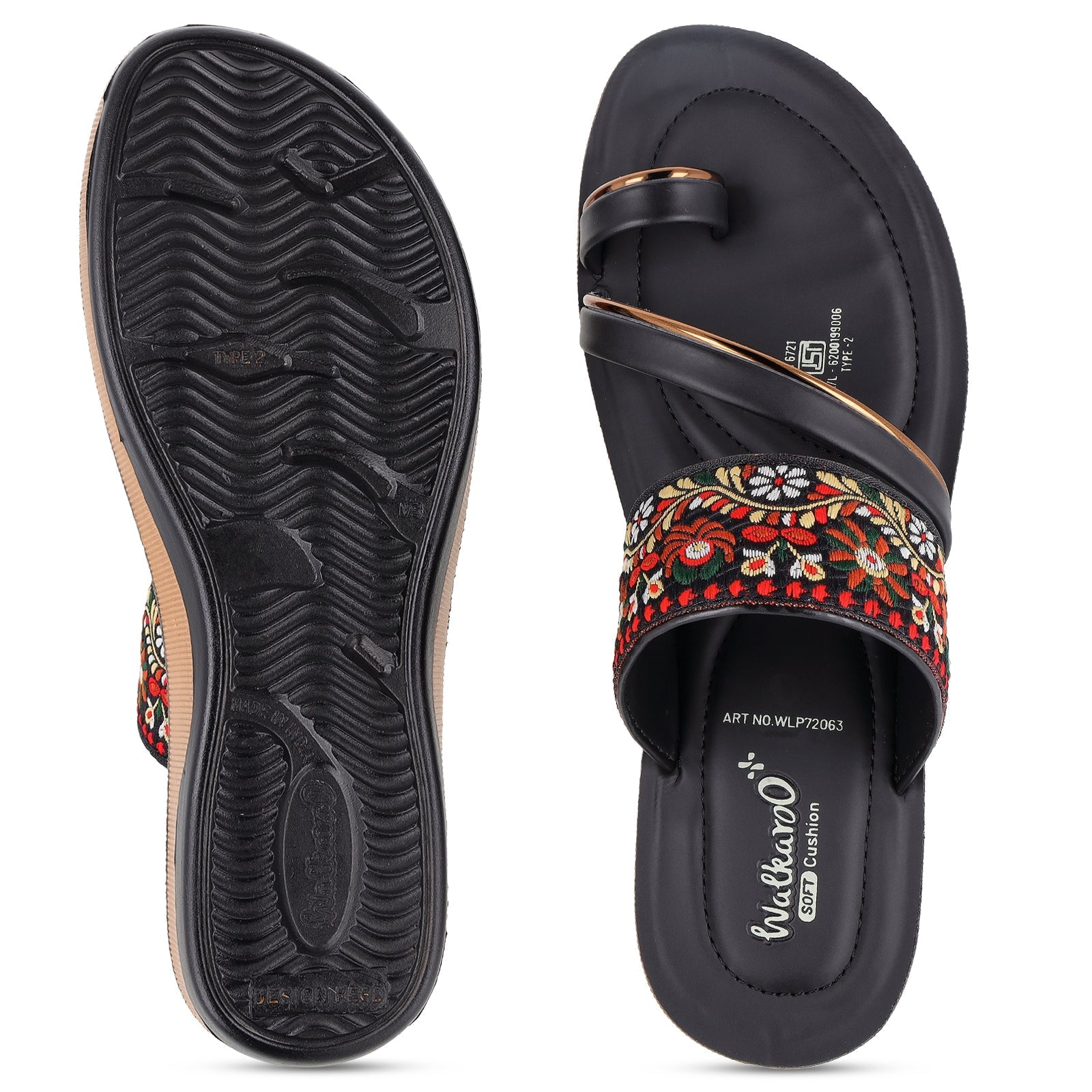 Women's Wedge Heel Sandals - WLP72063 Black