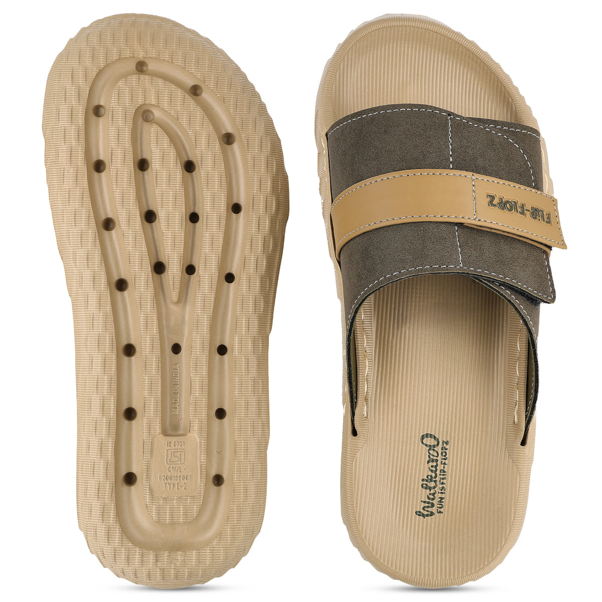 Men's Flip Flops- FGR41706 Khaki Olive