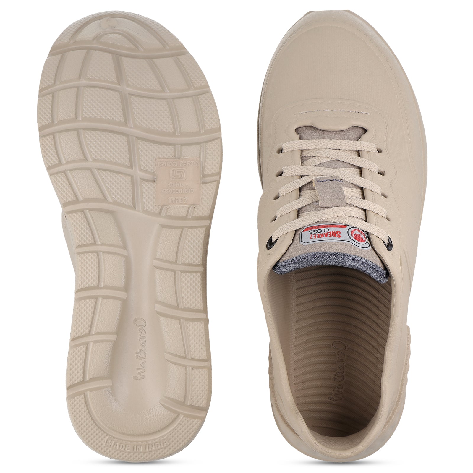 SNEAKEEZ Men's Rain Shoes - WC8806 Greige
