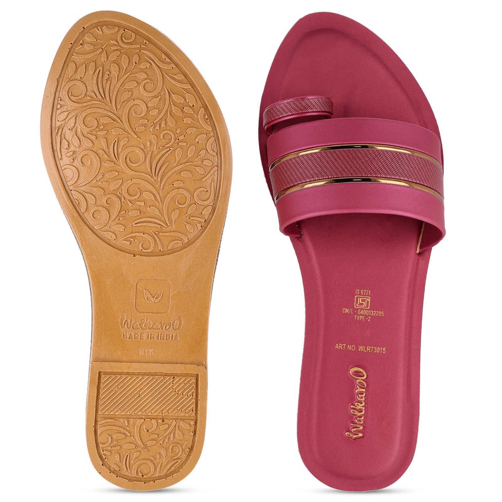 Women's Slide Sandals - WLR73015 Maroon