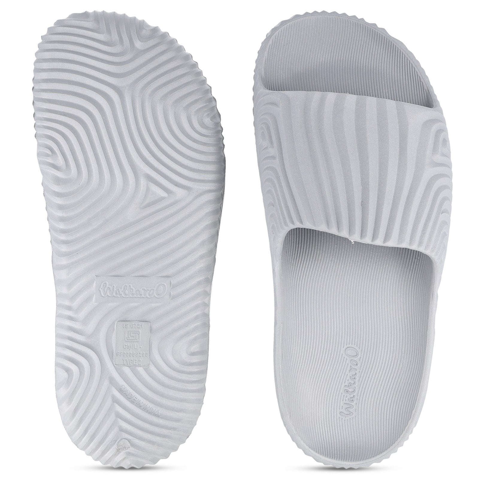Men's Flip Flop Sliders - WC8769 Light Grey