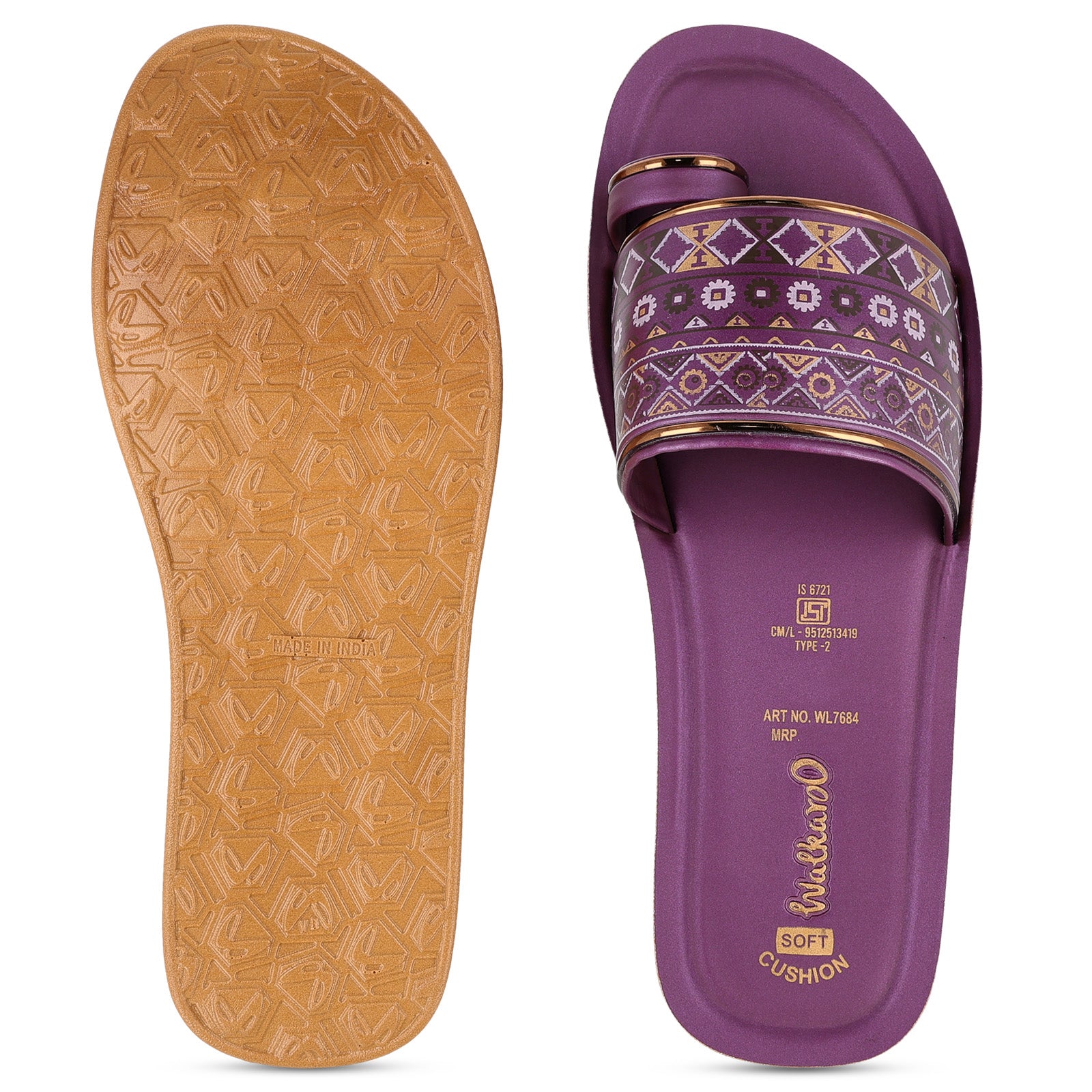 Women's Slide Sandals - WL7684 Plum