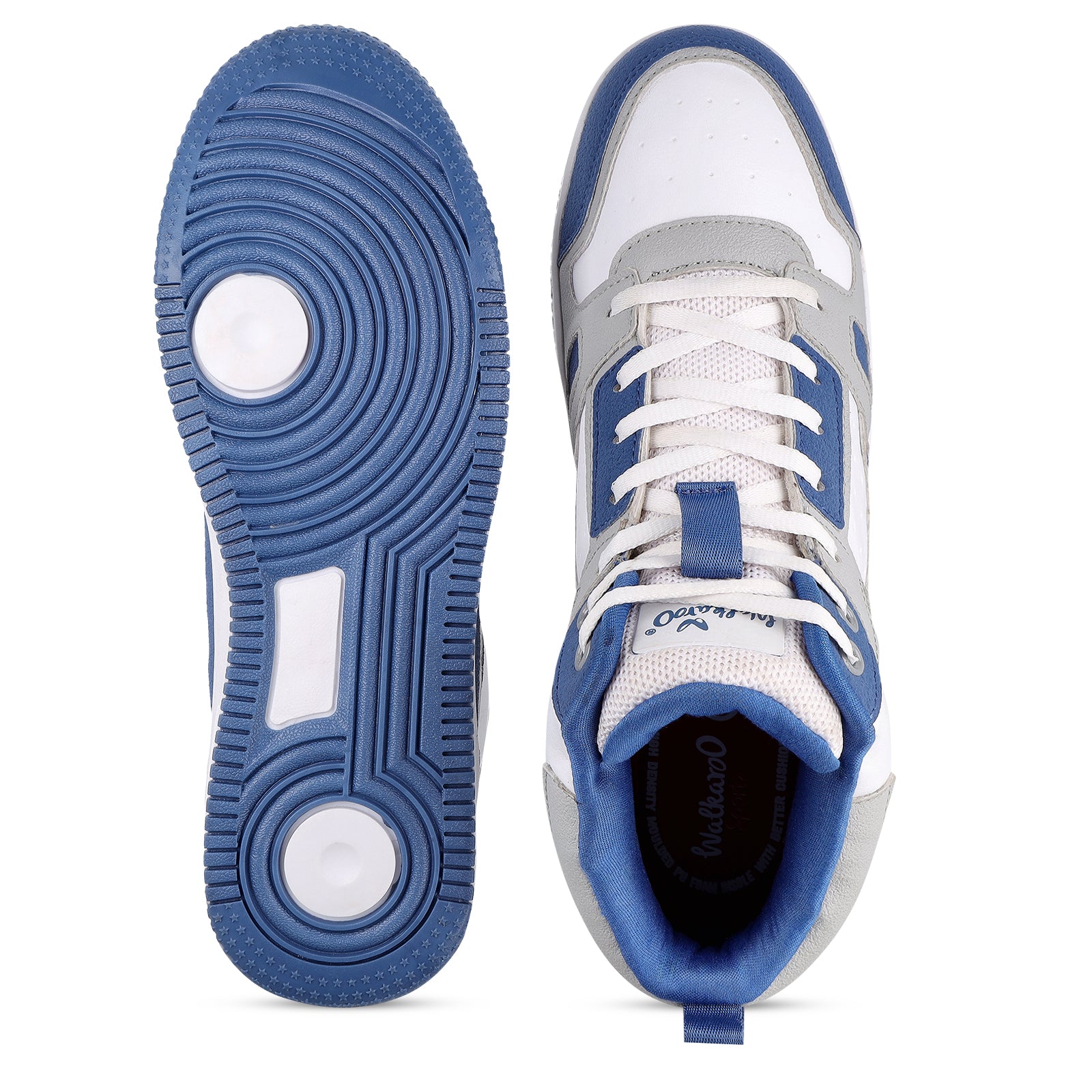 Men's High Top Sneakers - WY3466 Blue White