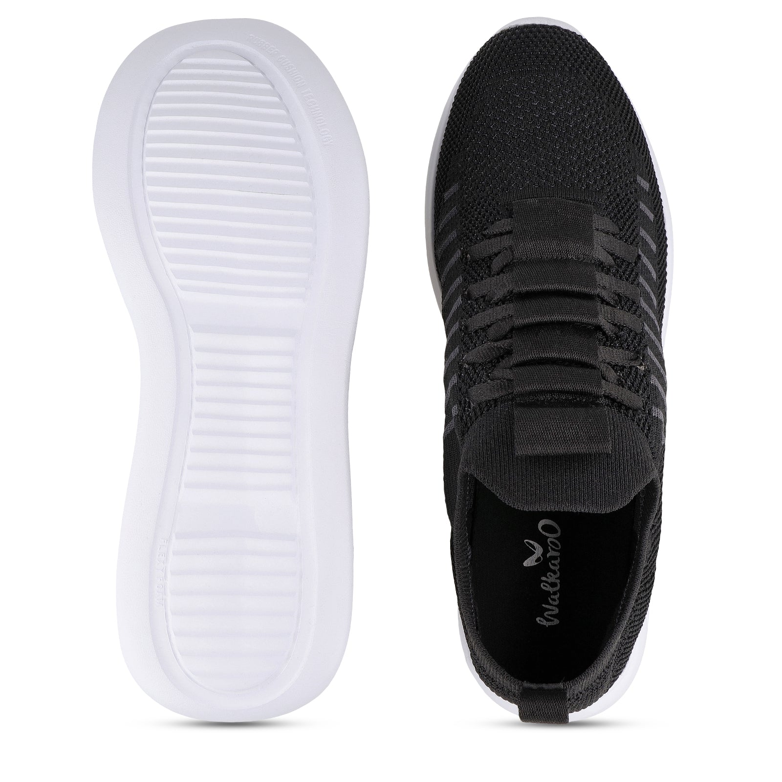 Walkaroo Men Lace-up Sock Shoes - WS9507 Black