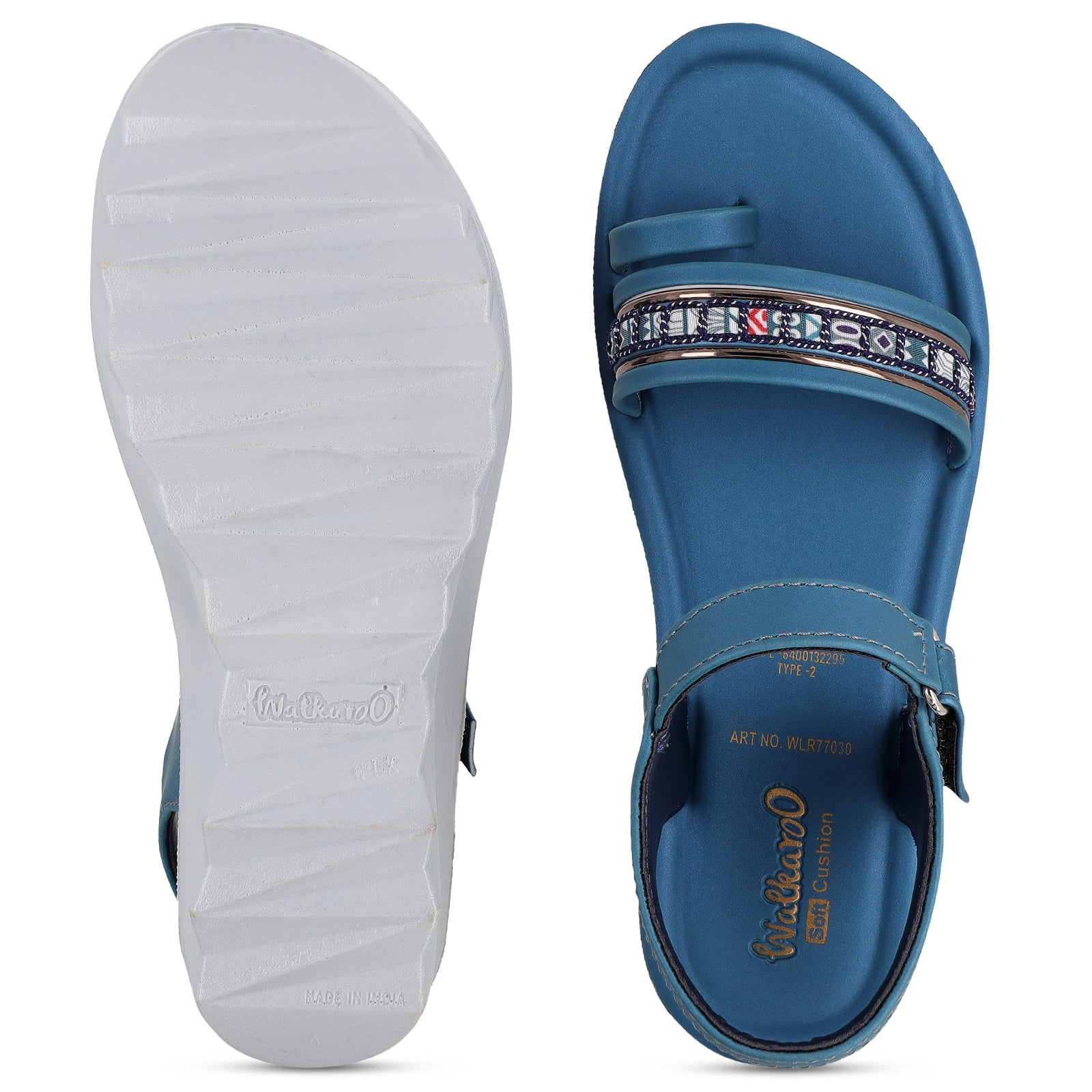 Girl's Wedge Heel Sandals - WLR77030 Peacock Blue