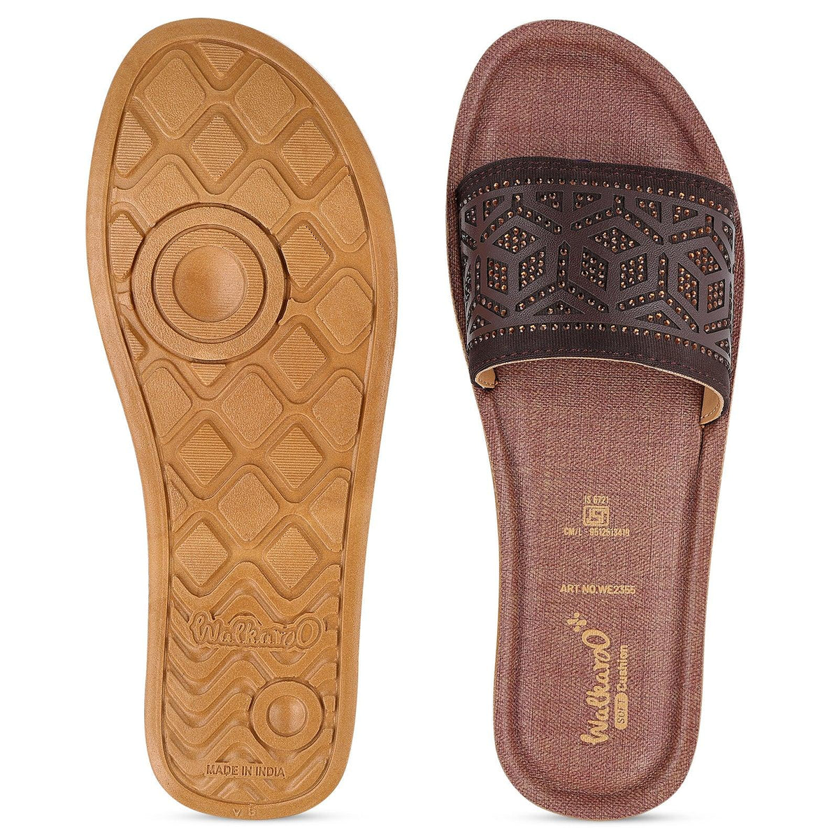 Women's Slide Sandals - WE2355 Brown