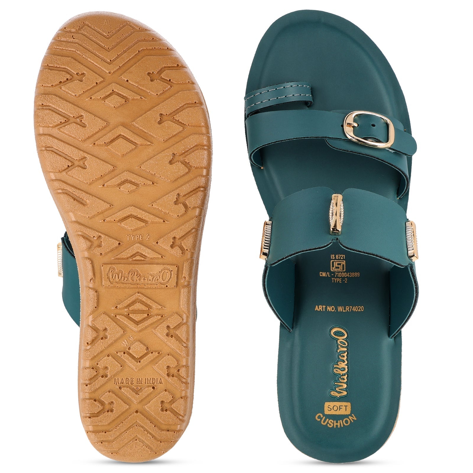 Women's Wedge Heel Sandals - WLR74020 Green
