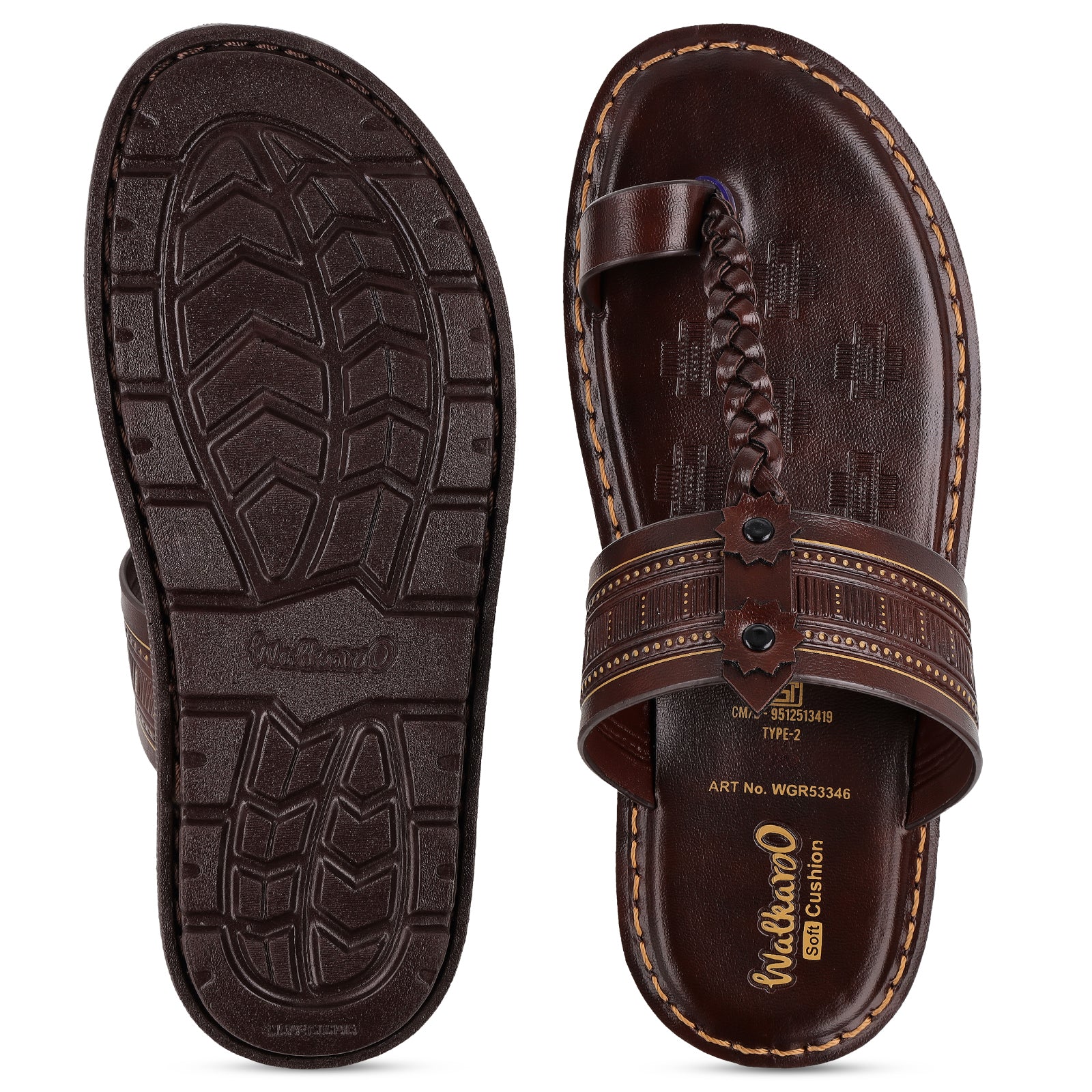 Men's Daily Wear Sandals - WGR53346 Brown