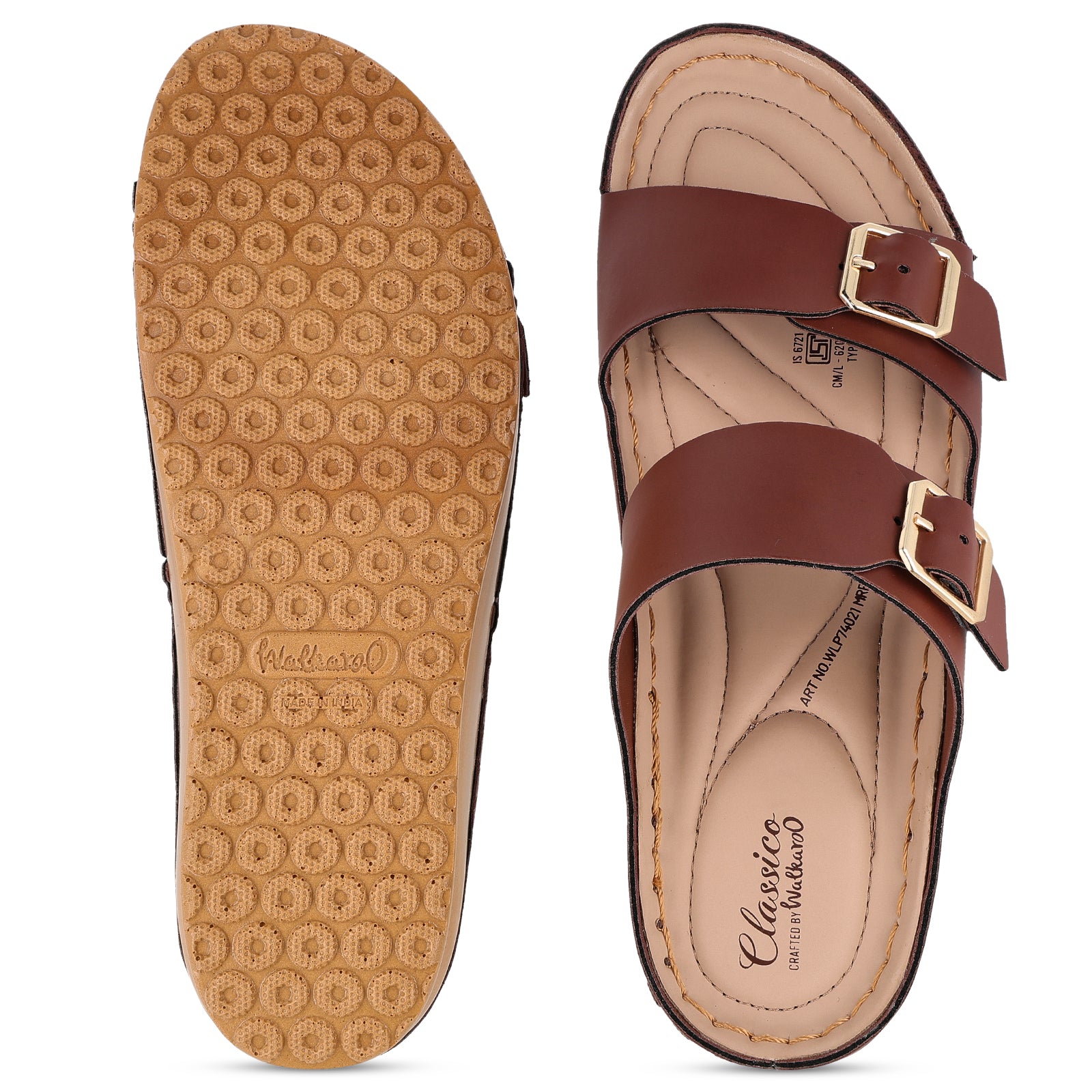 Women's Daily Wear Comfort Sandals - WLP74021 Brown