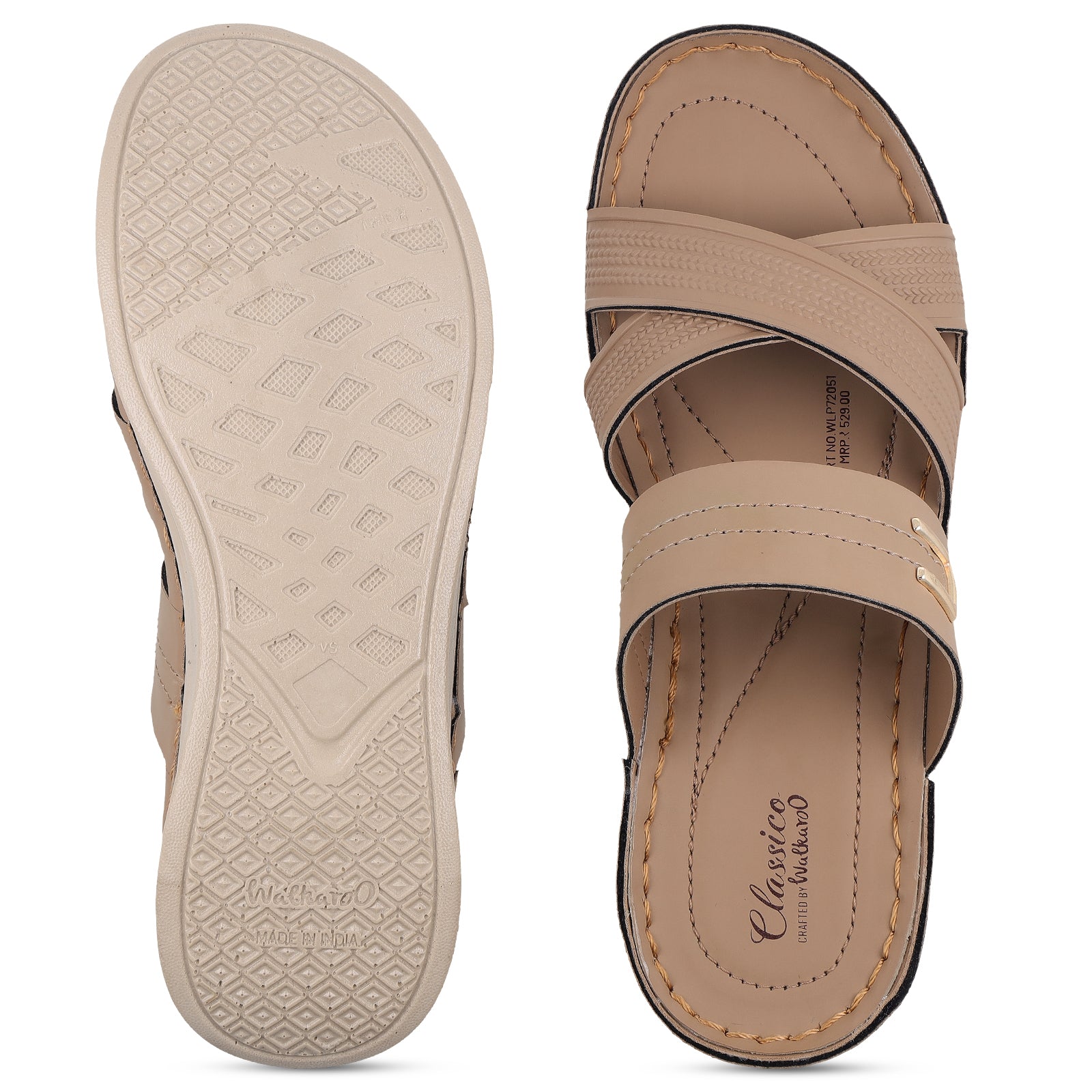 Women's Daily Wear Comfort Sandals - WLP72051 Cream