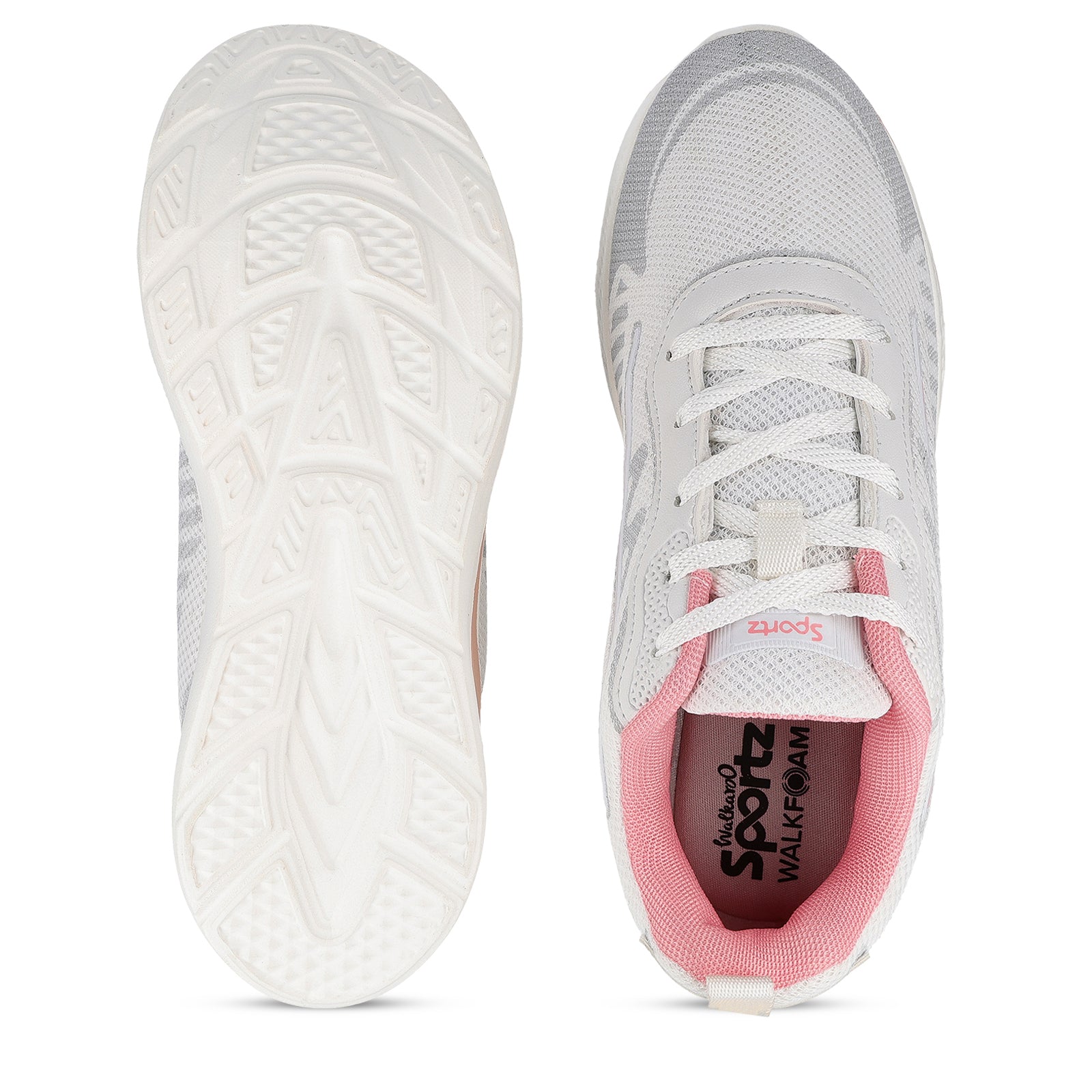 Women's Lace-up Sports Shoe - WS9918 White