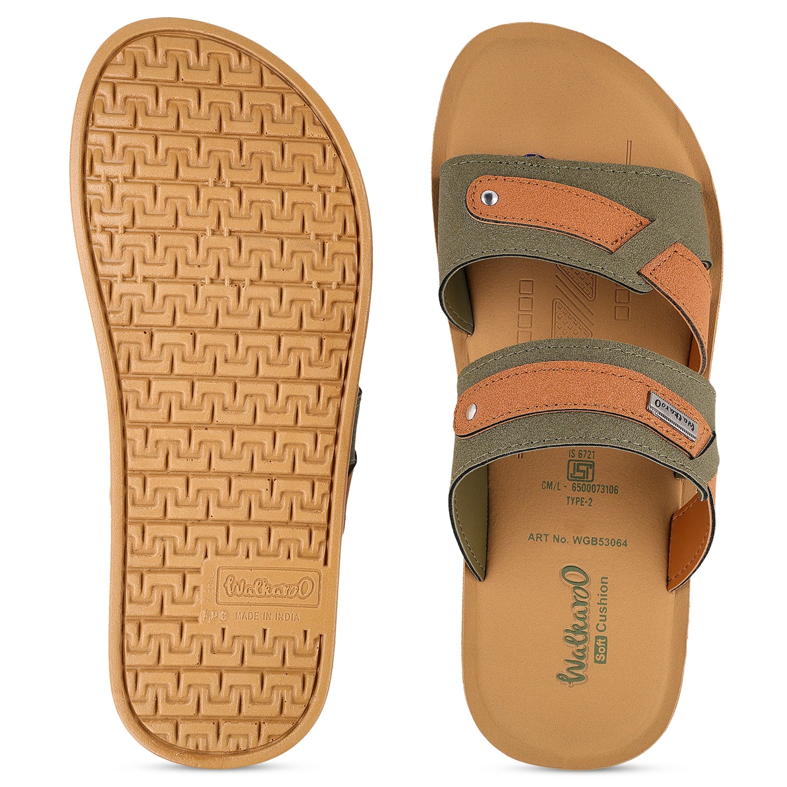 Men's Daily Wear Comfort Sandals - WGB53064 Olive Tan