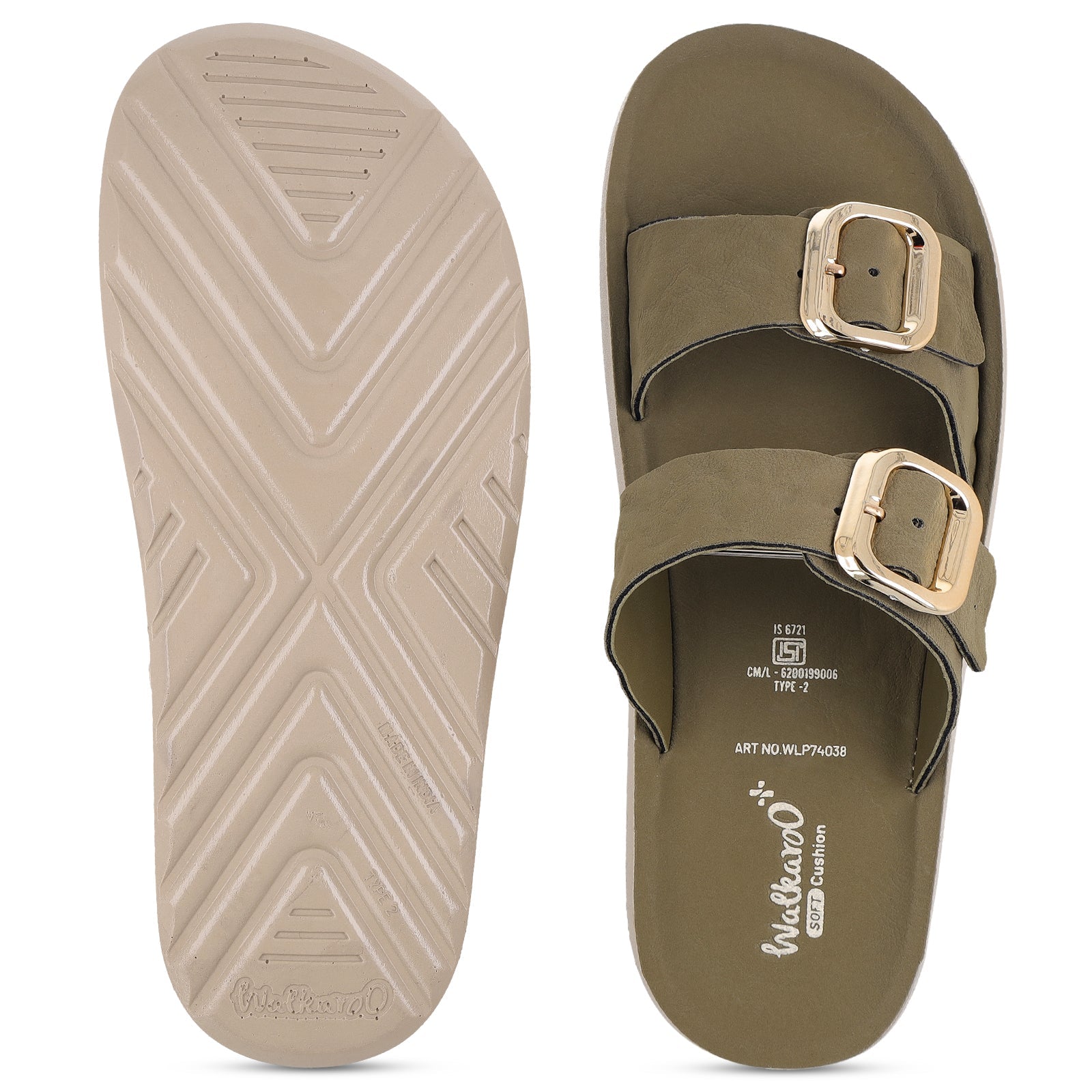 Women's Daily Wear Sandals - WLP74038 Olive