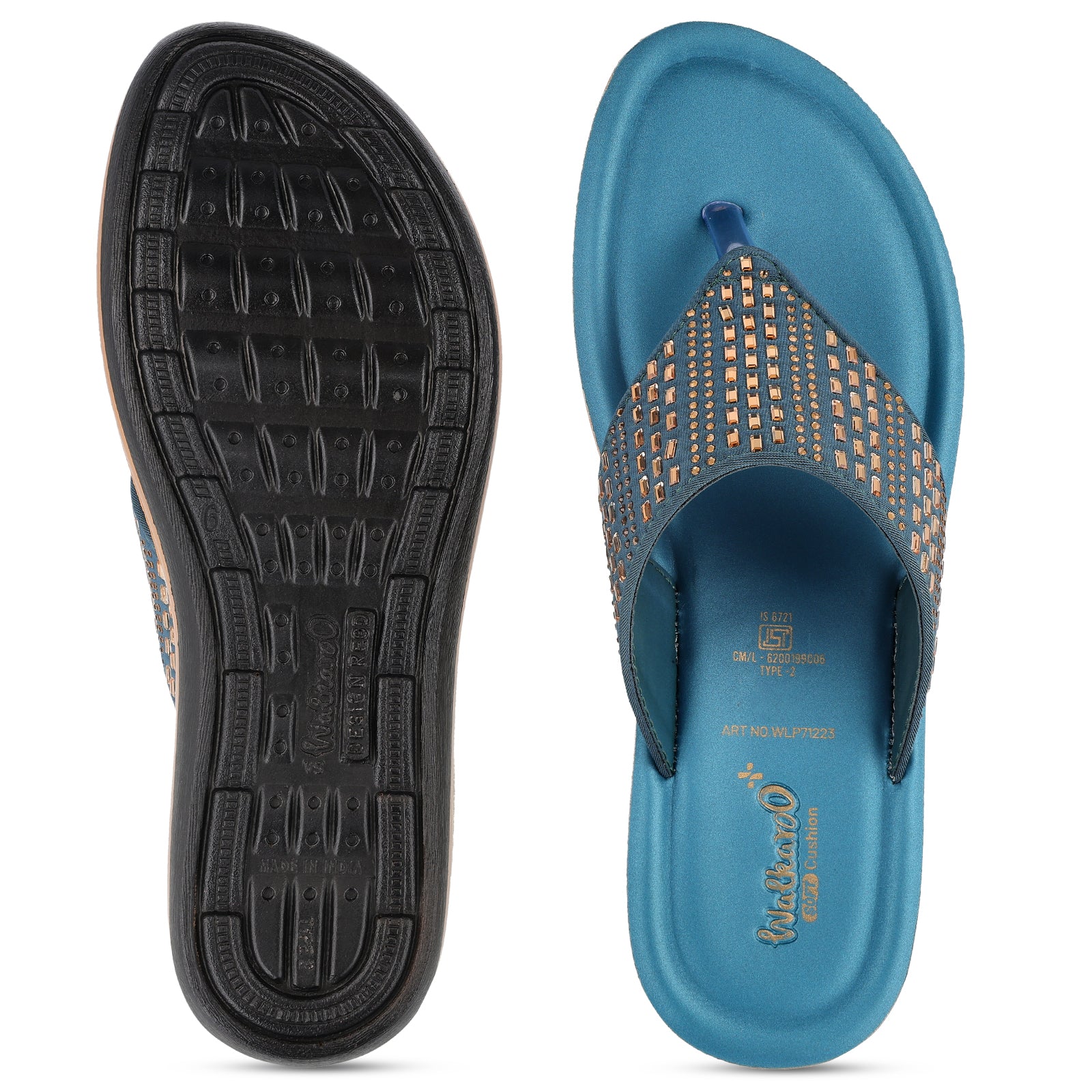 Sparkles Women's Daily Wear Sandal - WLP71223 Peacock Blue