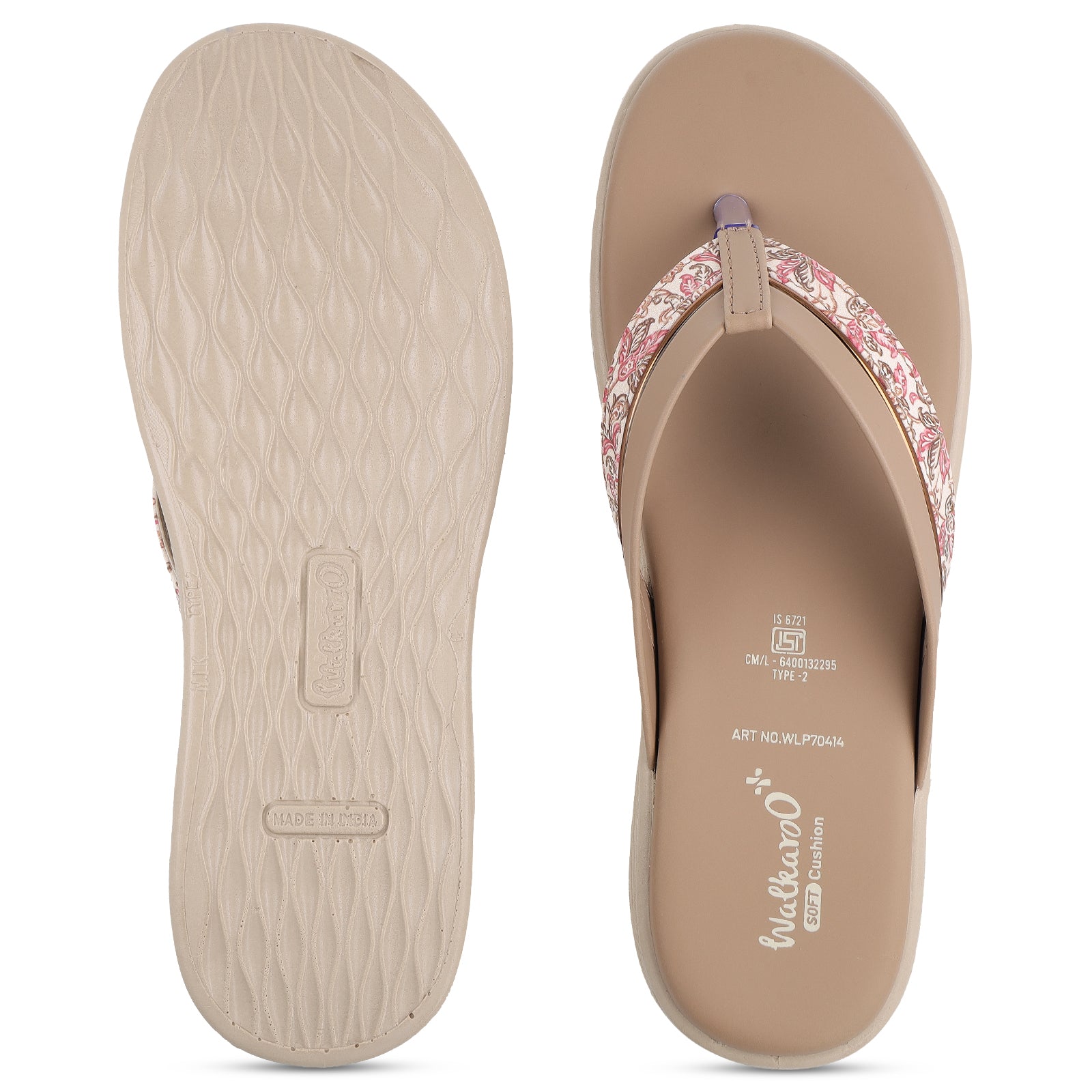 Women's Daily Wear V-Strap Sandals - WLP70414 French Beige