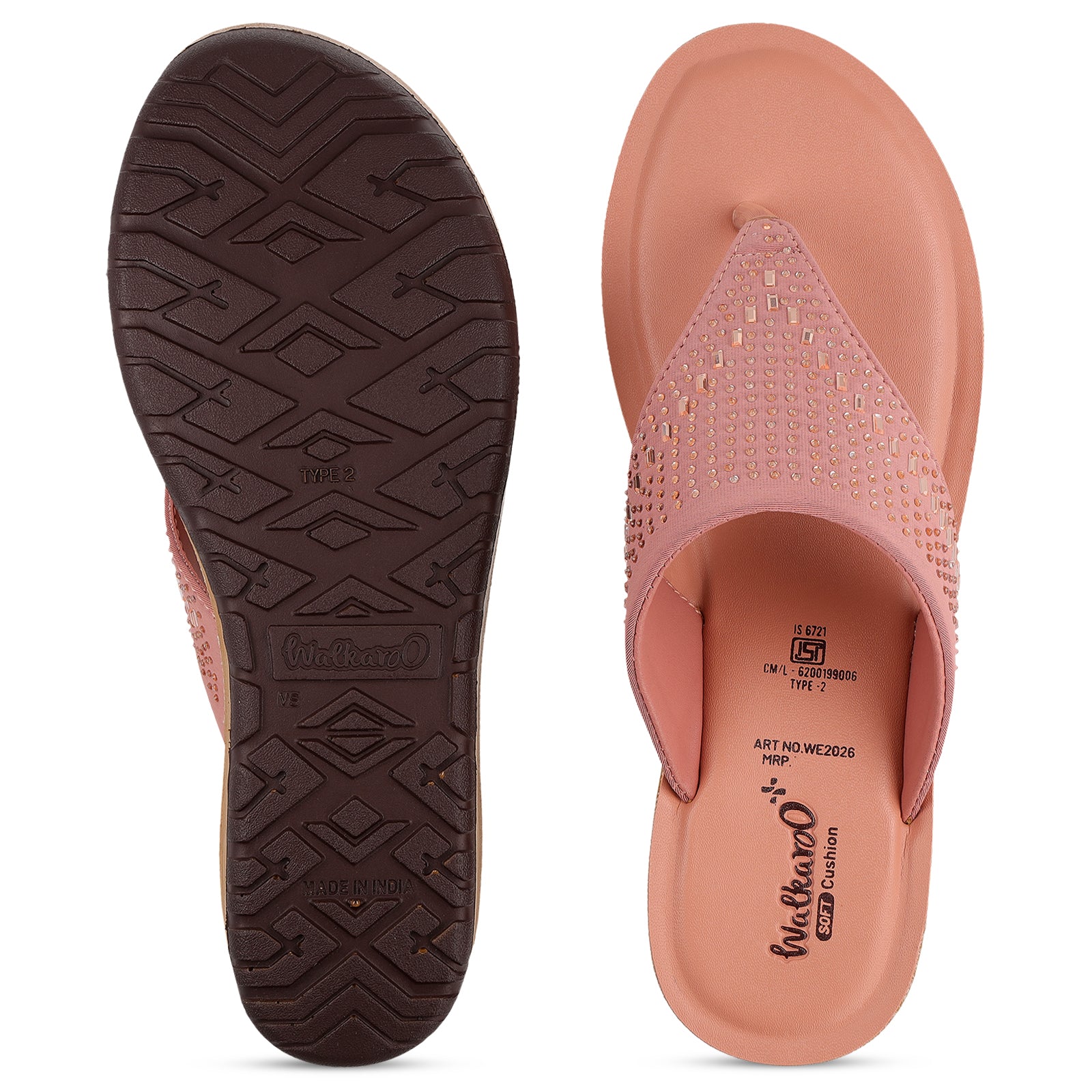 Sparkles Women's Daily Wear Sandal - WE2026 Peach