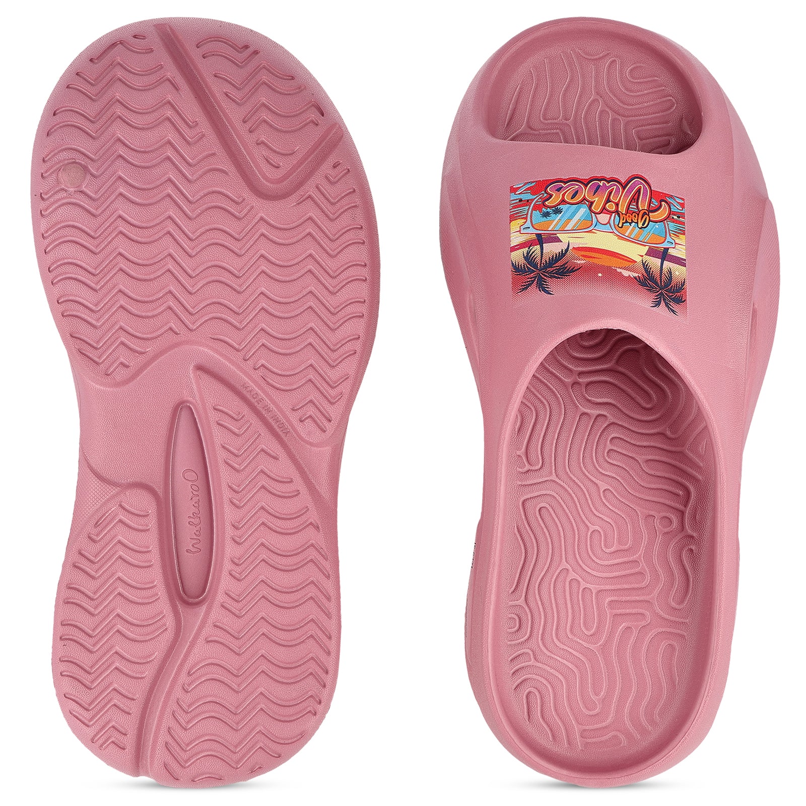 Women's Flip Flop Sliders  - WC8930 Dull Pink