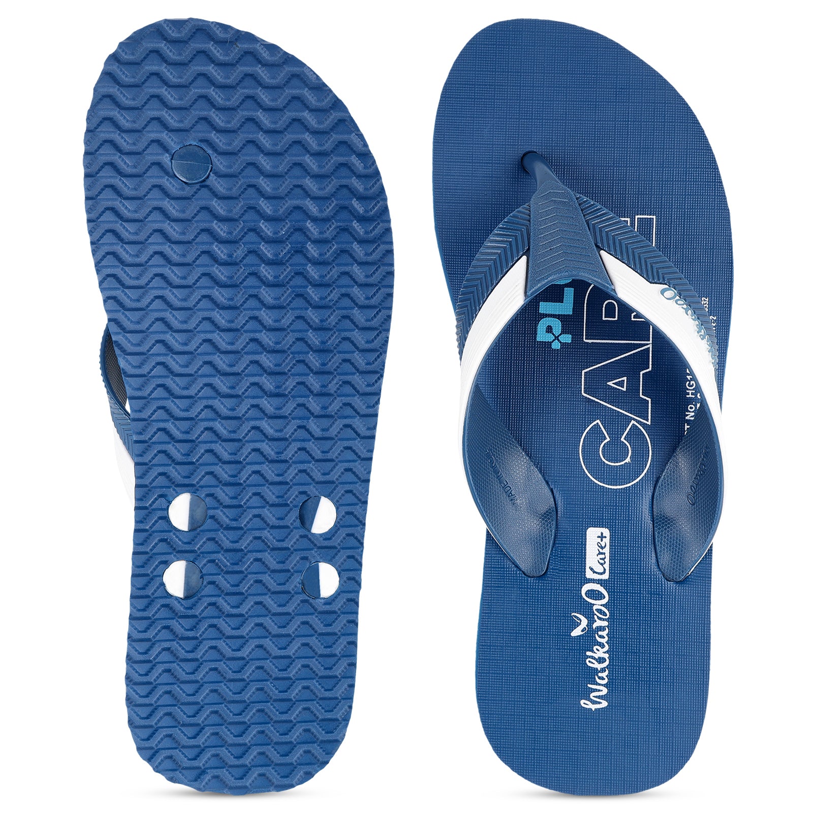 Men's Hawai Slippers - HG153 Teal Blue White