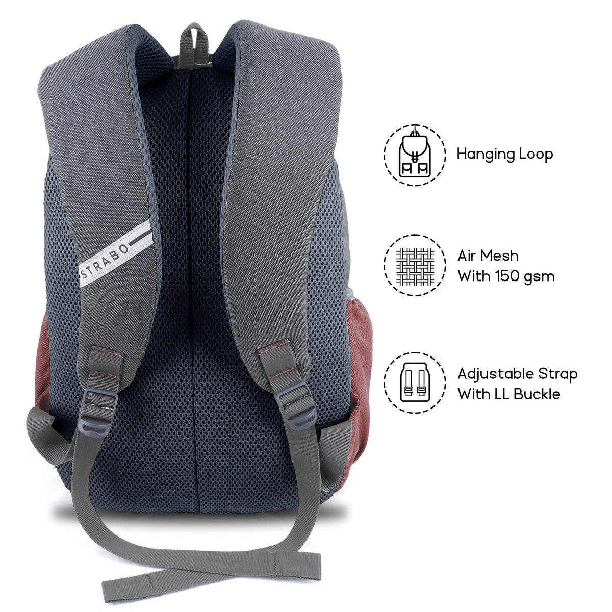 Strabo Cooper Laptop Bag - Colour Maroon 20L Capacity - Strabo
