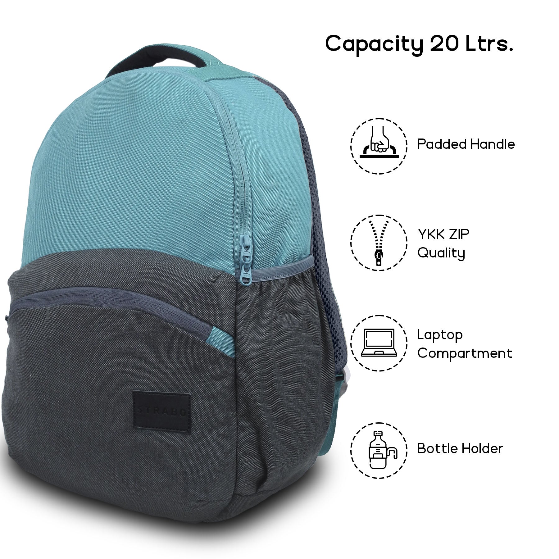 Strabo Cooper Laptop Bag - Colour Teal 20L Capacity - Strabo