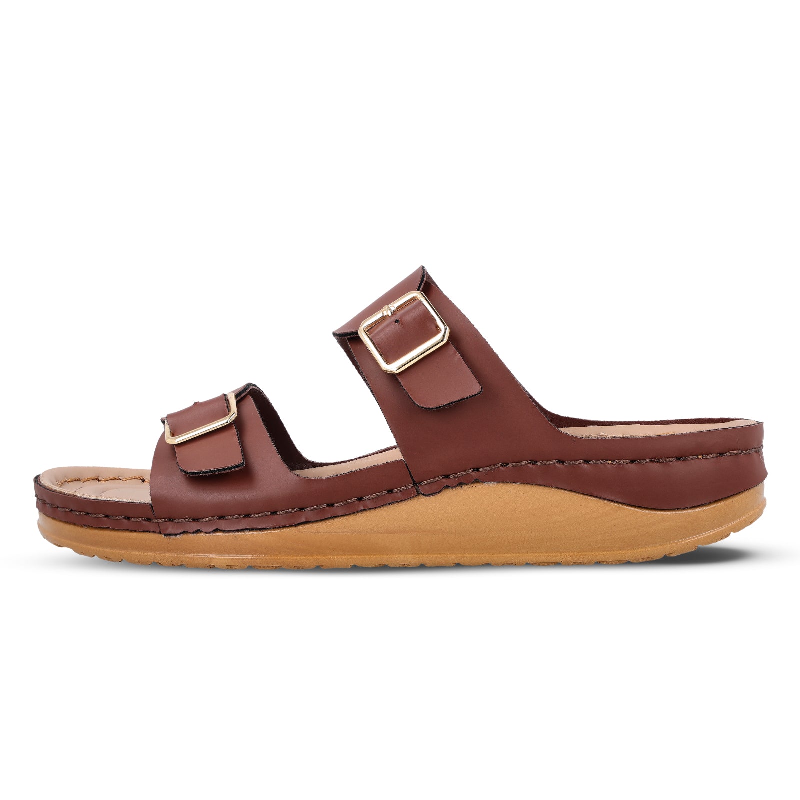 Women's Daily Wear Comfort Sandals - WLP74021 Brown